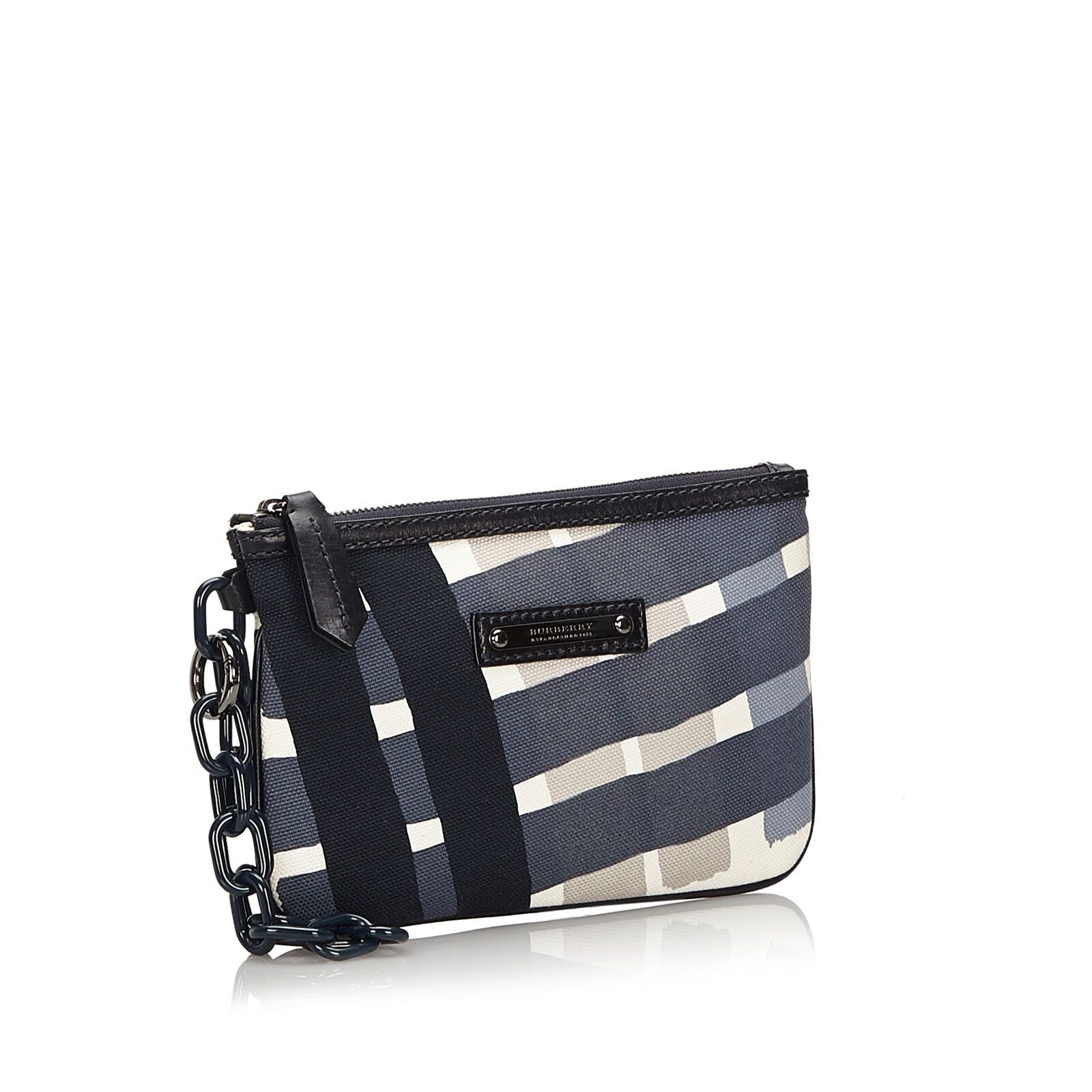 Pre-Loved Burberry Black Canvas Fabric Printed Pouch United Kingdom