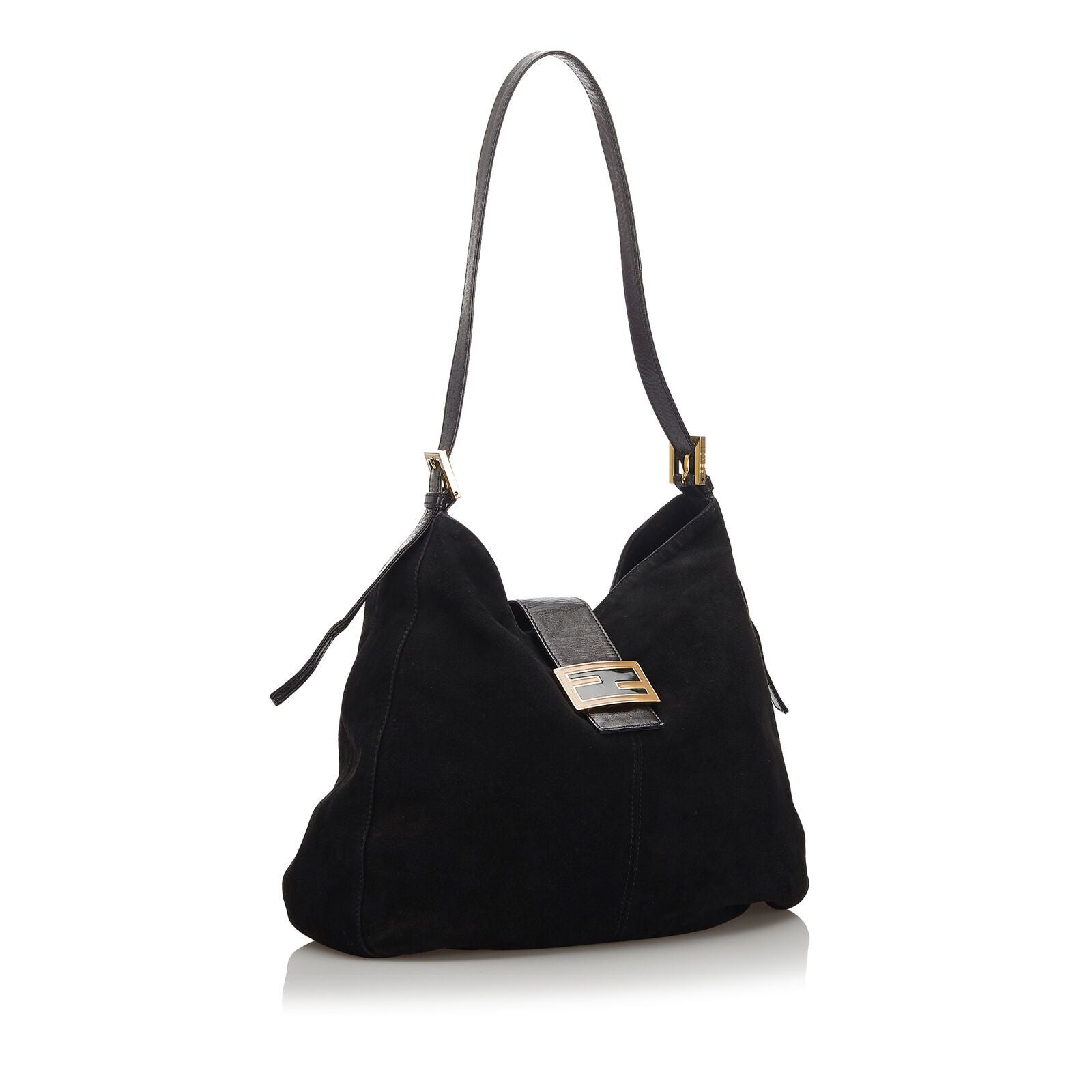 Pre-Loved Fendi Black Suede Leather Shoulder Bag Italy