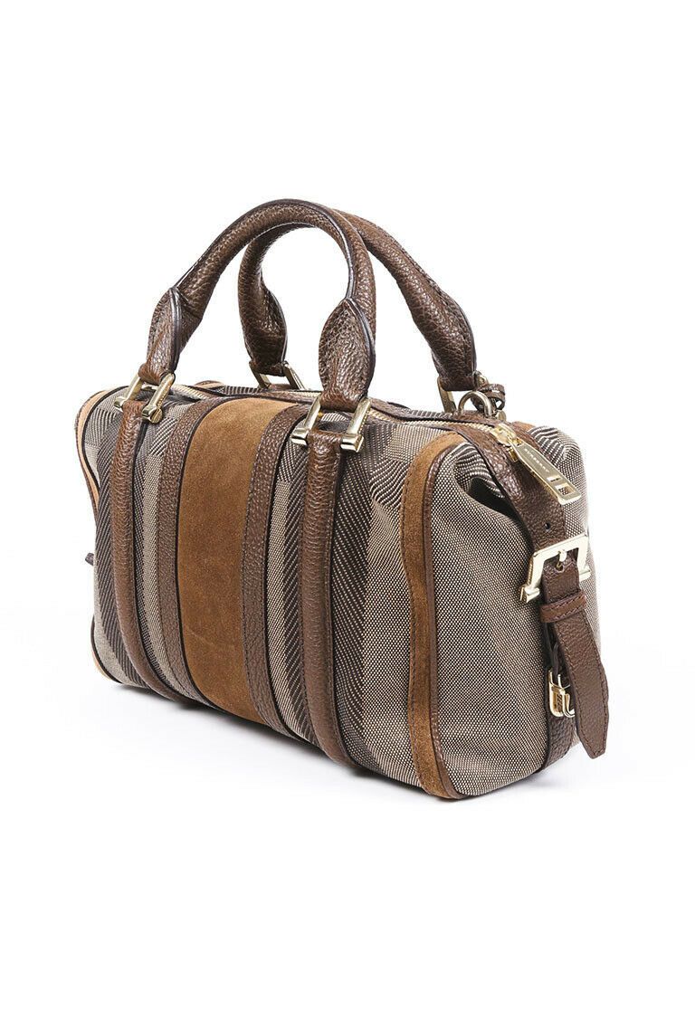Burberry Nevinson Canvas Leather Satchel Bag