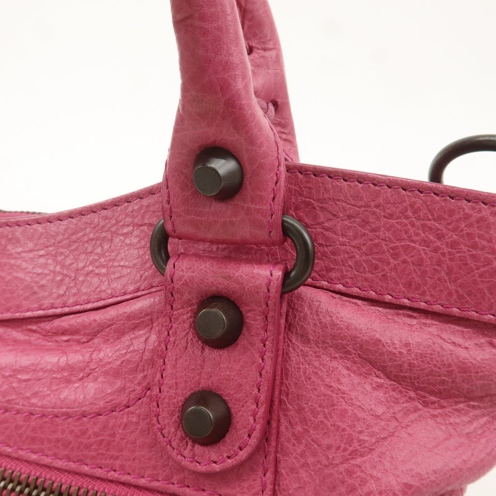 BALENCIAGA The First Leather 2Way Bag Hand Bag Pink 103208