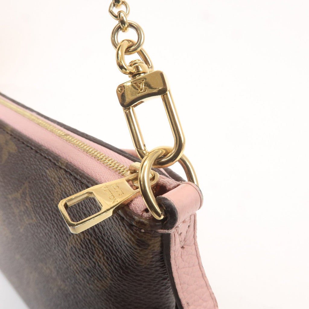 Louis Vuitton Monogram Pallas Clutch 2Way Shoulder Bag Pink M44037