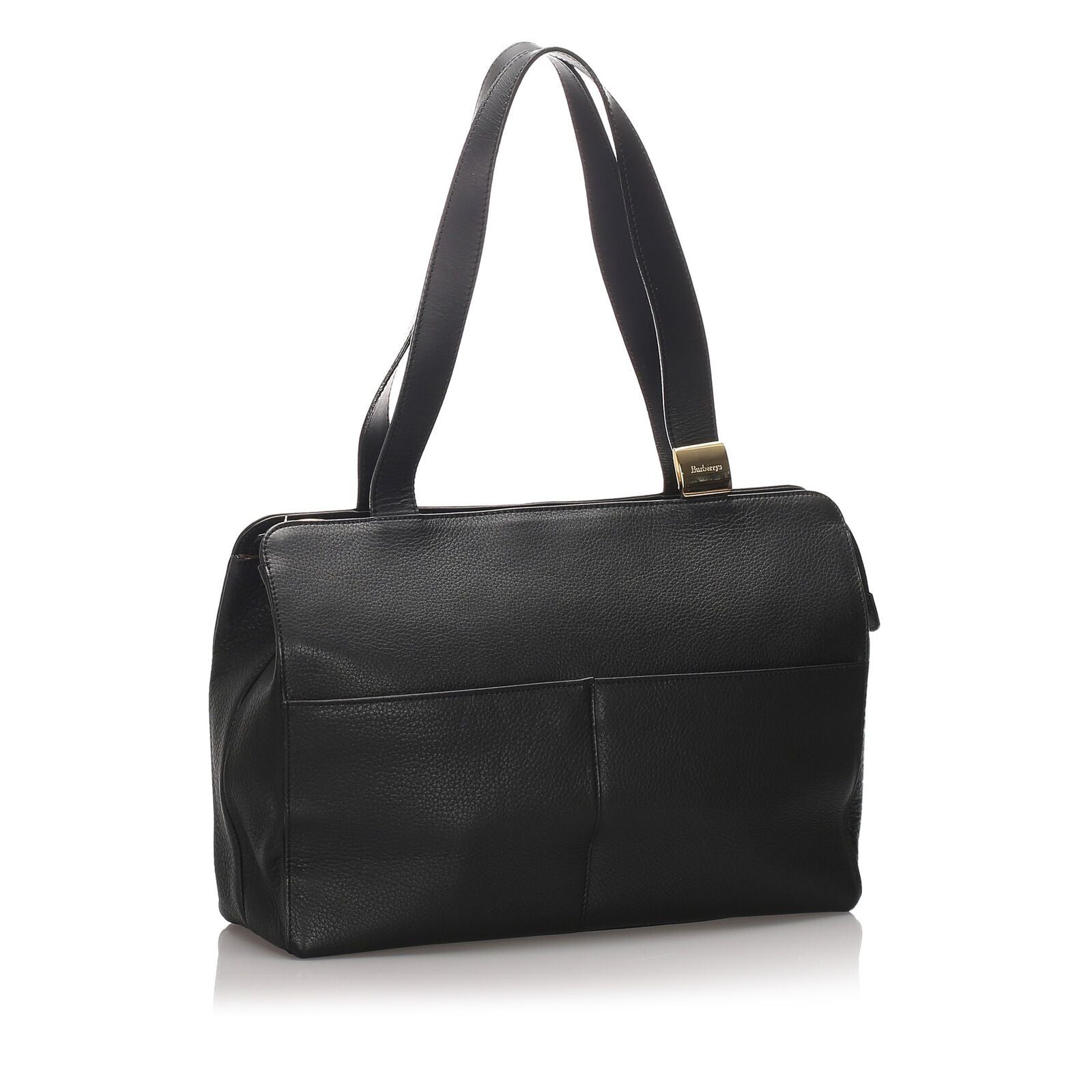 Pre-Loved Burberry Black Calf Leather Shoulder Bag United Kingdom