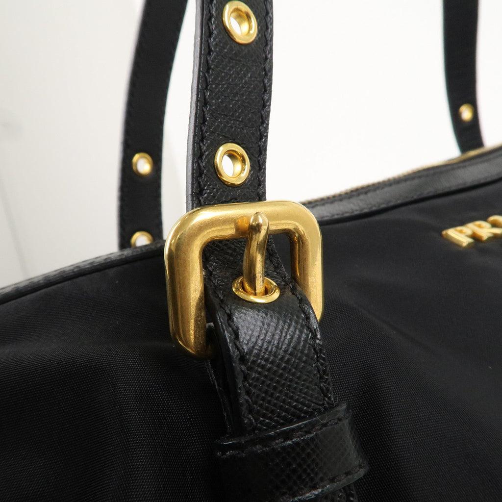 PRADA Logo Nylon Leather 2WAY Bag Shoulder Bag Black