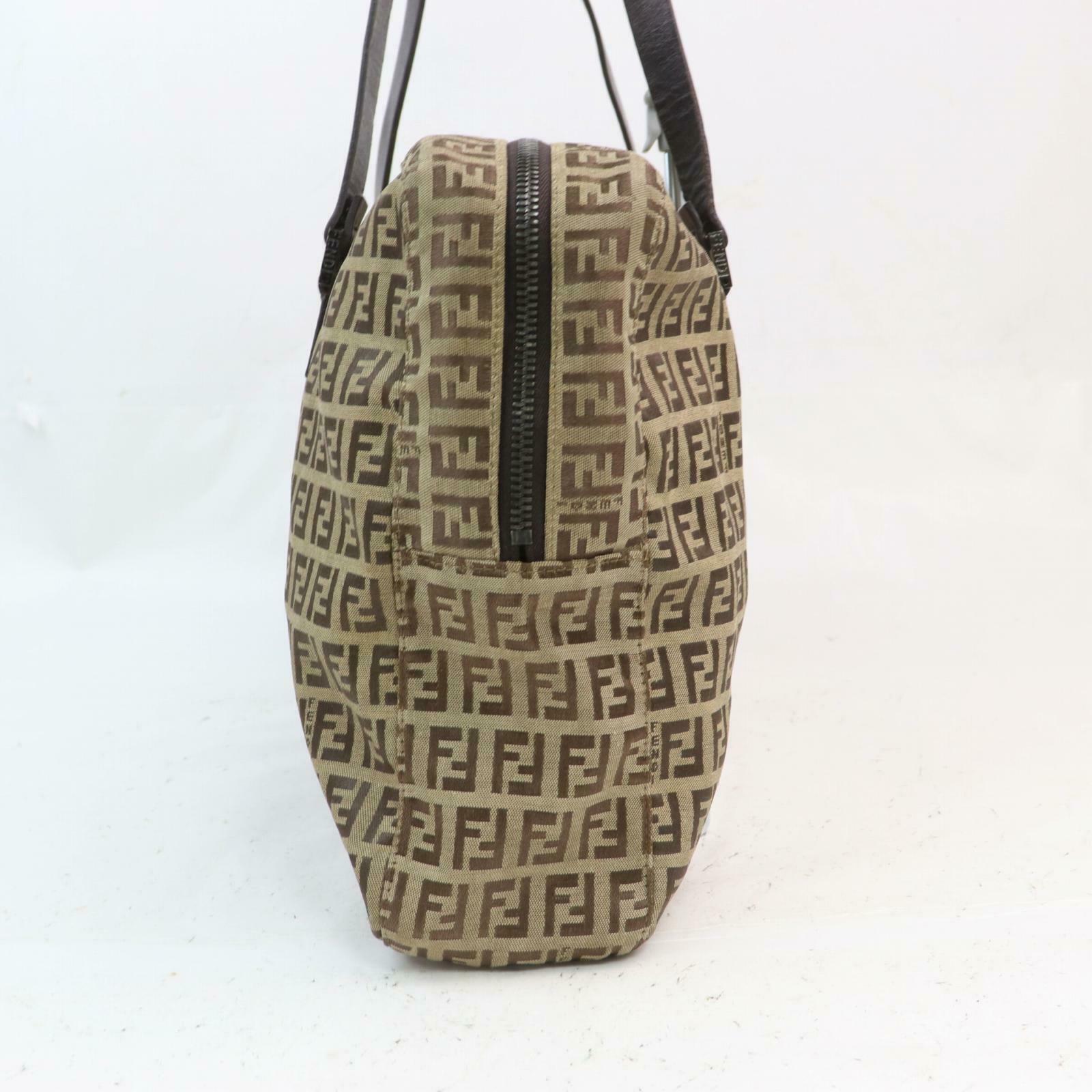 Indistinguishable  Fendi Shoulder Bag Beige Zukka Nyron (SHC7-10249)