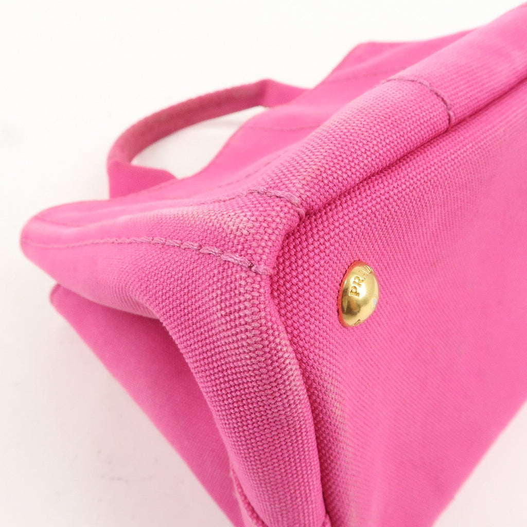PRADA Canapa Mini Canvas Tote Bag Hand Bag Pink BN2439