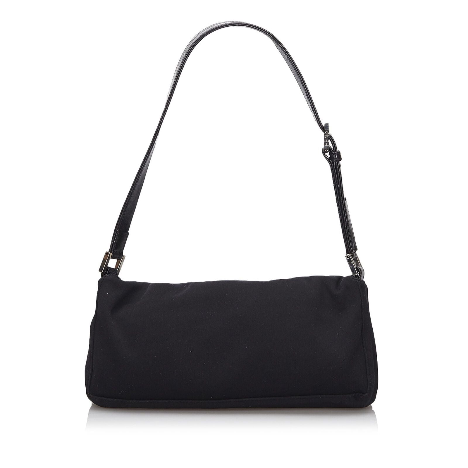 Pre-Loved Fendi Black Chemical Fiber Fabric Baguette Italy