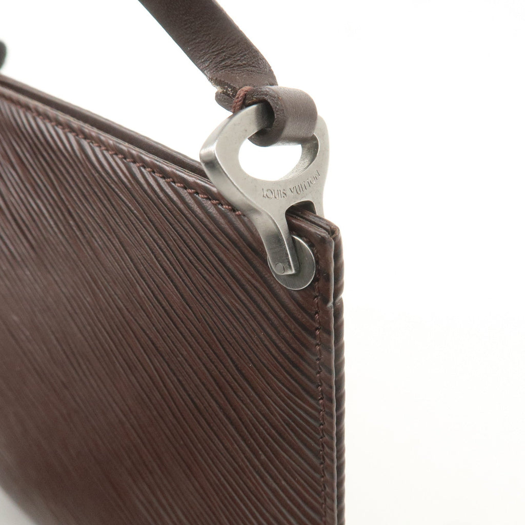 Louis Vuitton Epi Pochette Demi-Lune Hand Bag Mocha M5262D