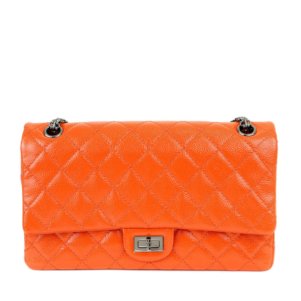 Chanel Tangerine Quilted Glazed Caviar Classic Reissue