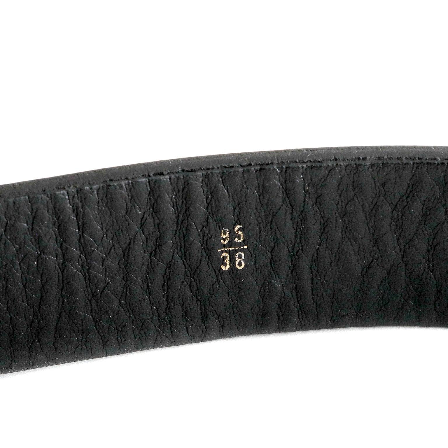 Chanel Black Leather Bow Belt with Chains size 95