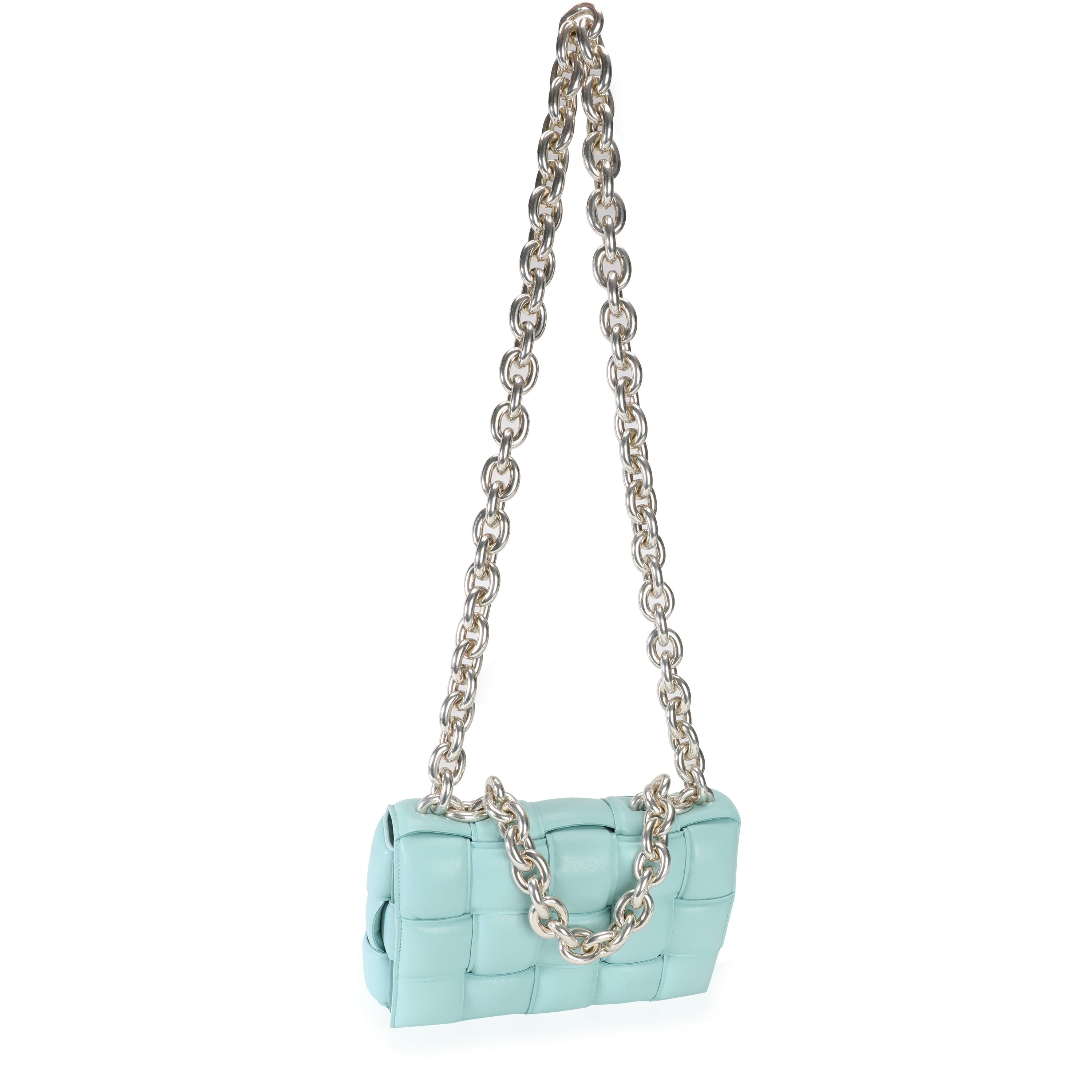 Bottega Veneta Spearmint Maxi Intrecciato Leather Chain Cassette Bag