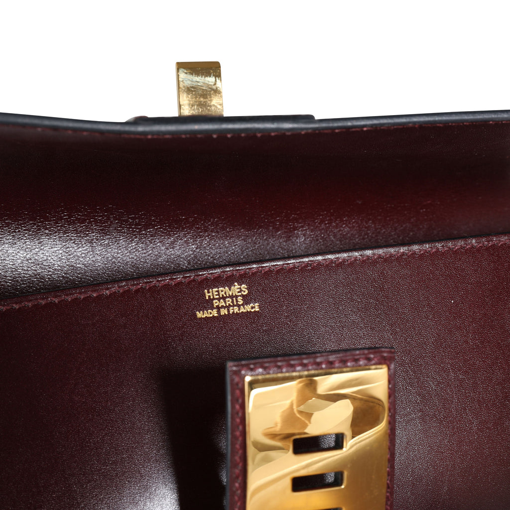 Hermès Rouge H Box Calf Medor 23 GHW
