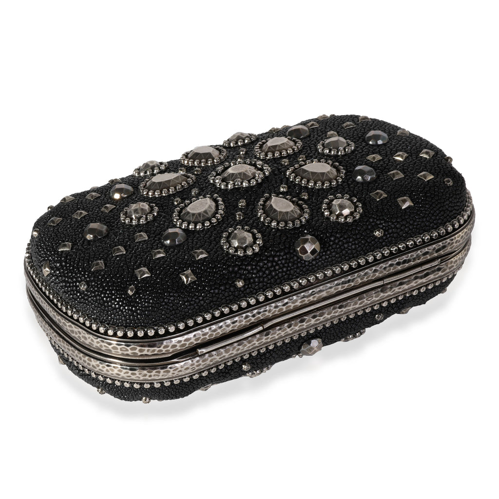 Bottega Veneta Stingray Embellished Knot Clutch