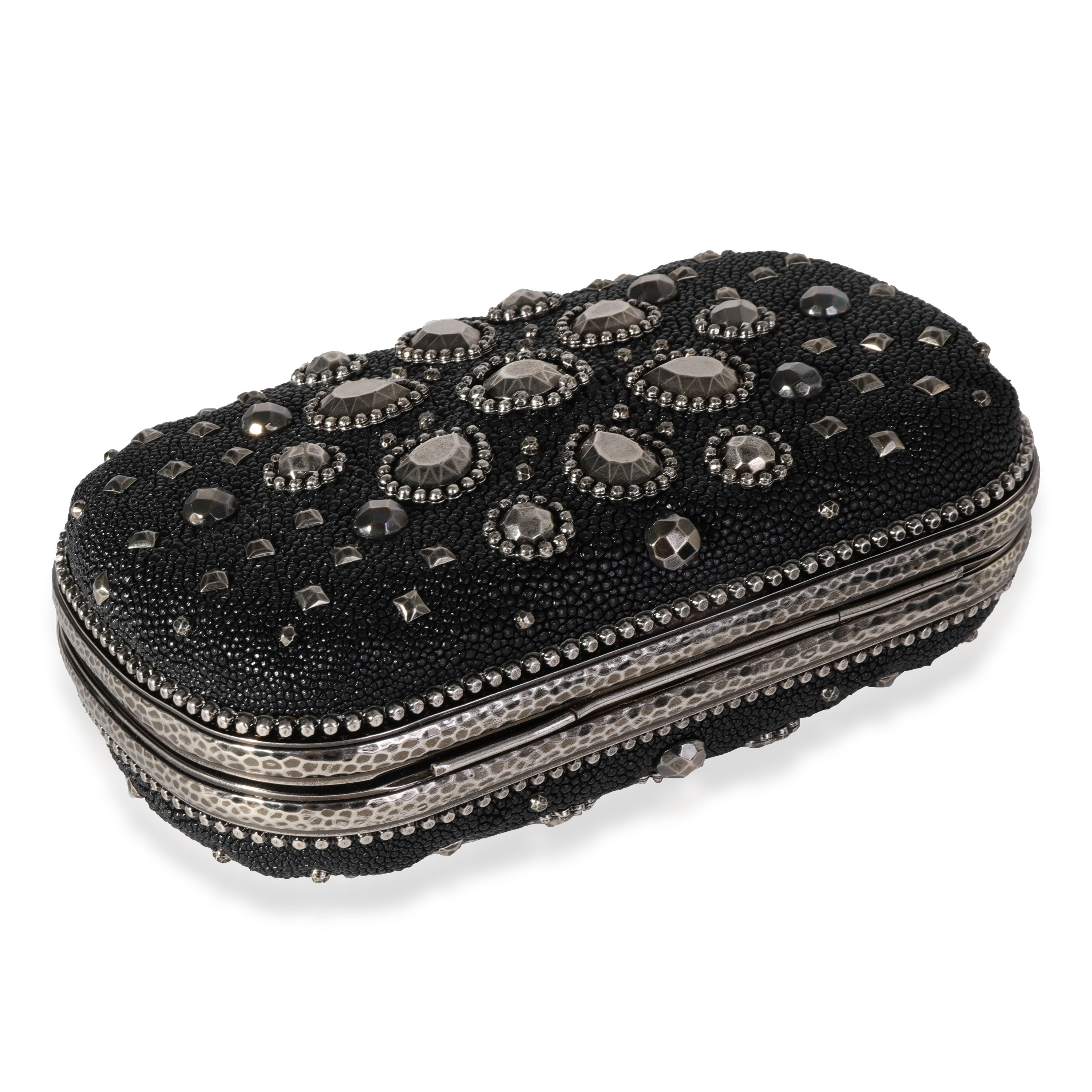 Bottega Veneta Stingray Embellished Knot Clutch