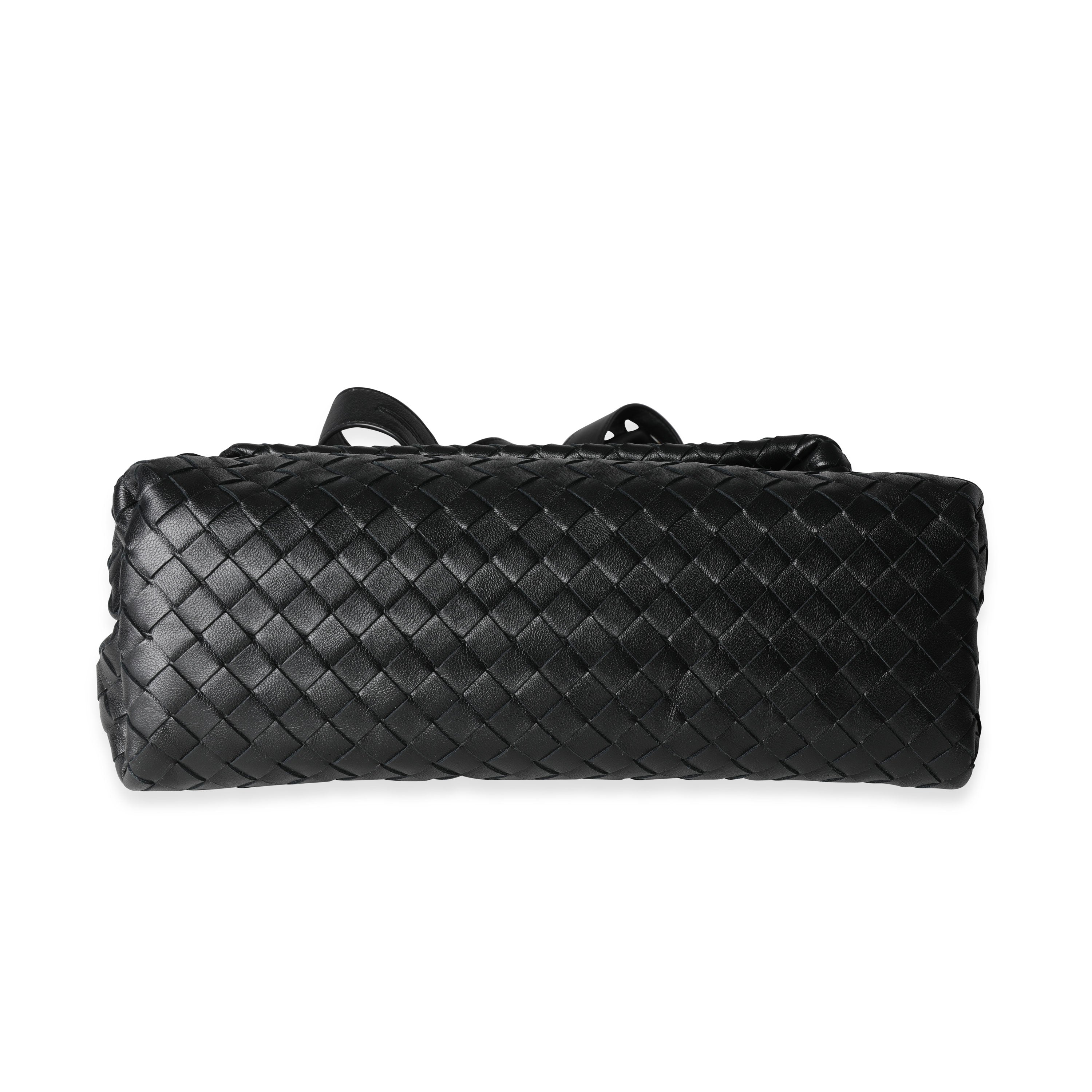 Bottega Veneta Black Intrecciato Leather Fold Crossbody Bag
