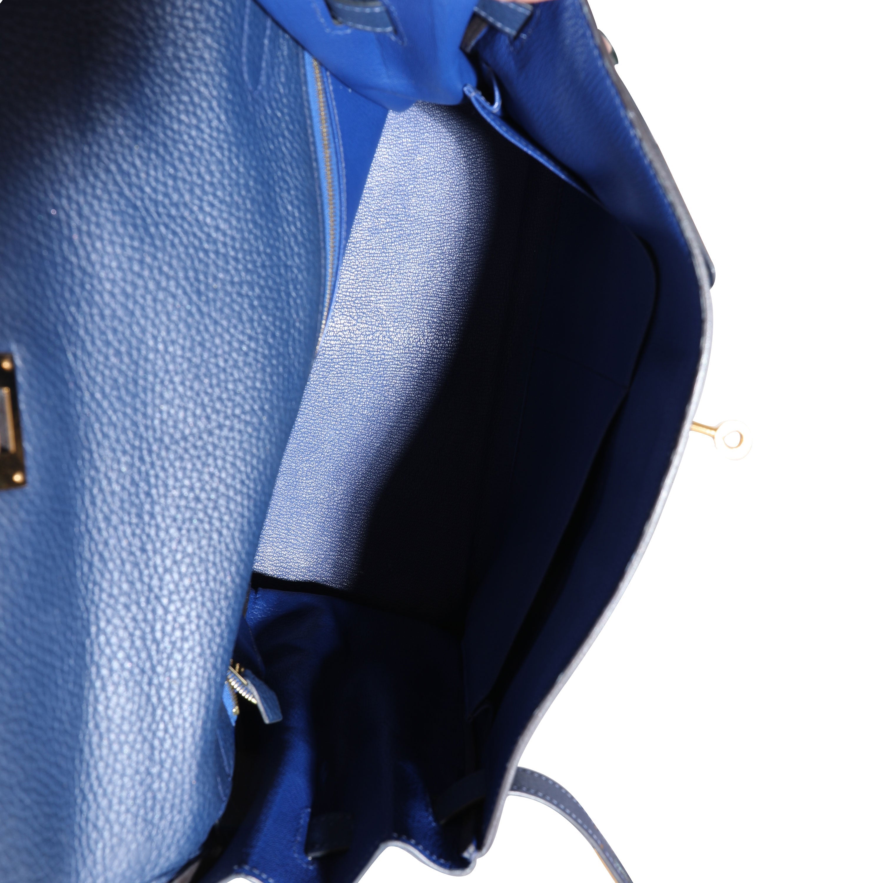 Hermès Verso Bleu Encre & Bleu Saphir Clémence Retourne Kelly 35 PHW