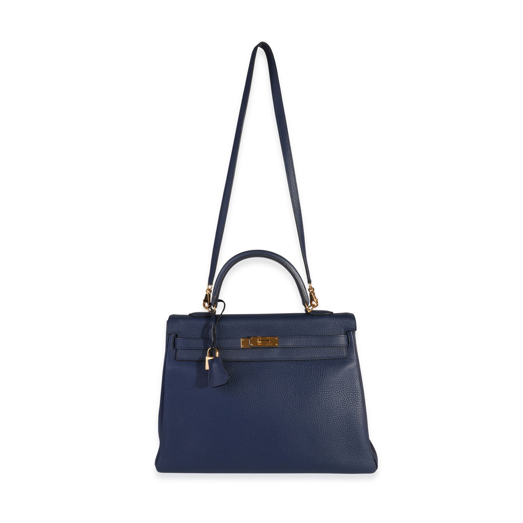Hermès Verso Bleu Encre & Bleu Saphir Clémence Retourne Kelly 35 PHW