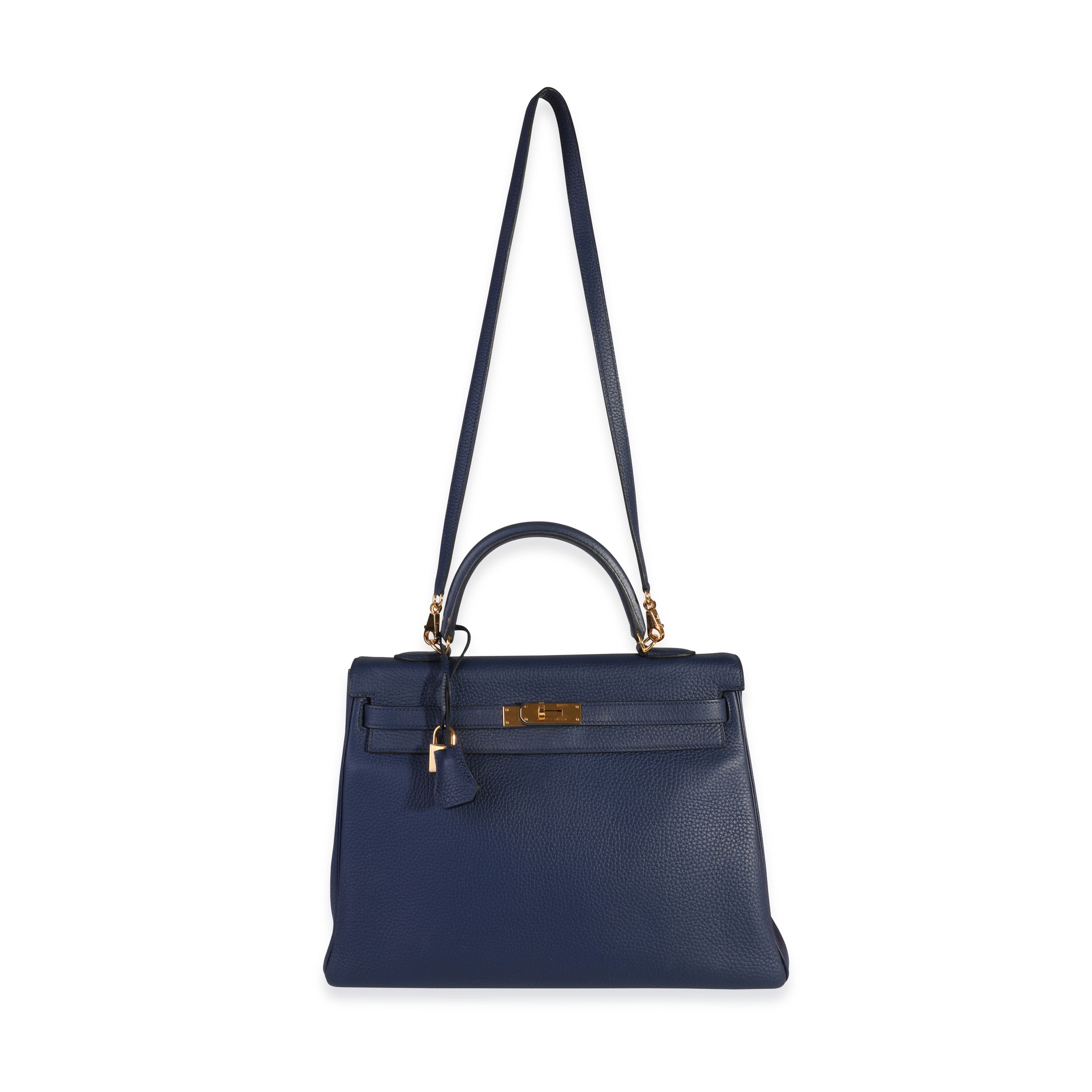 Hermès Verso Bleu Encre & Bleu Saphir Clémence Retourne Kelly 35 PHW