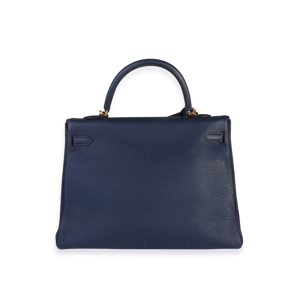 Hermès Verso Bleu Encre & Bleu Saphir Clémence Retourne Kelly 35 PHW