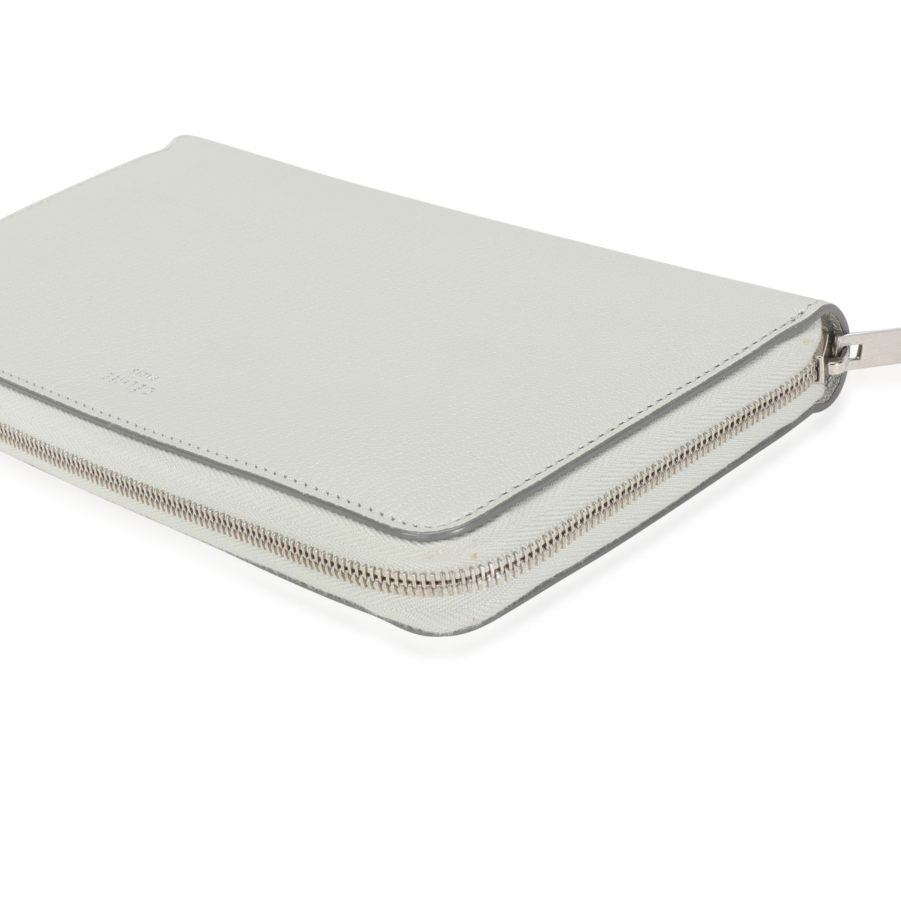 Celine Cement Leather Large Zip-Around Wallet