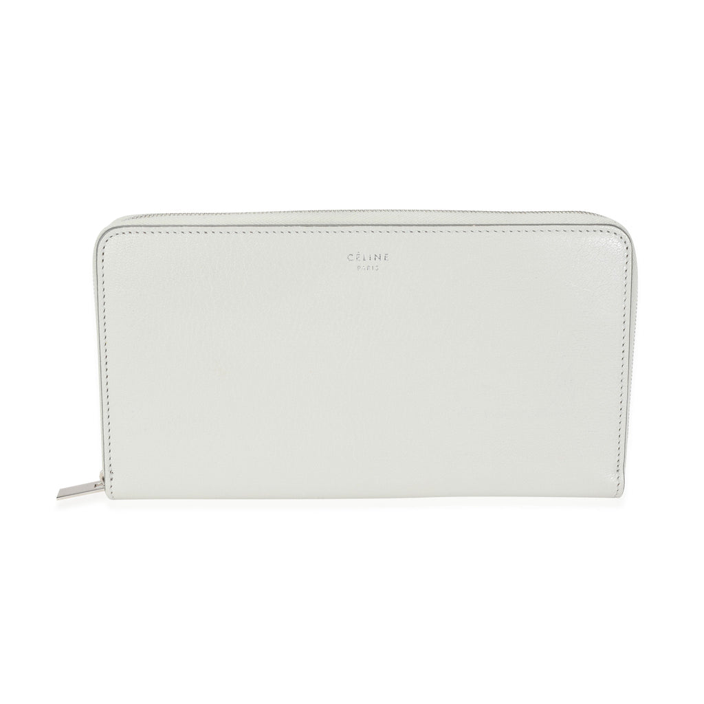 Celine Cement Leather Large Zip-Around Wallet