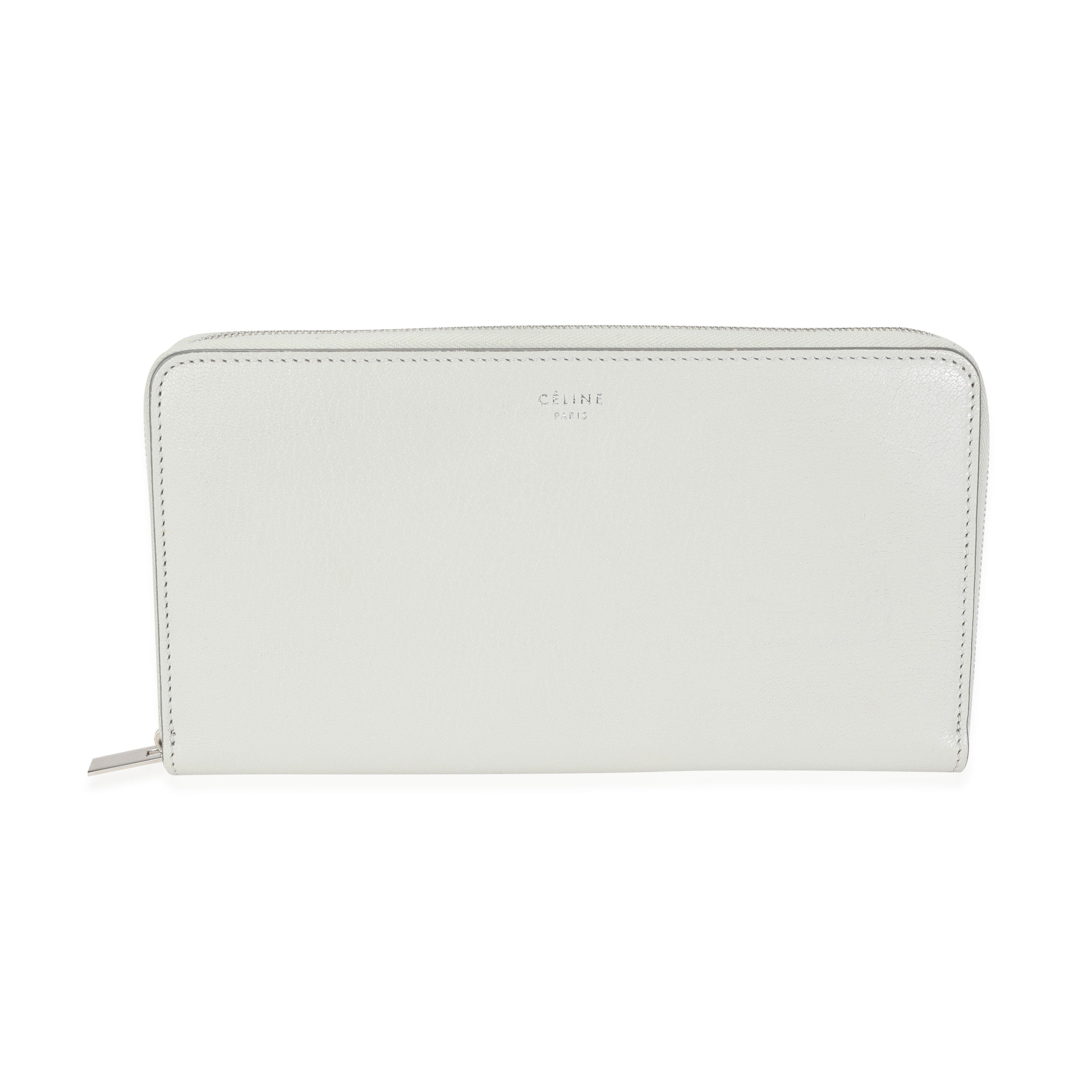 Celine Cement Leather Large Zip-Around Wallet