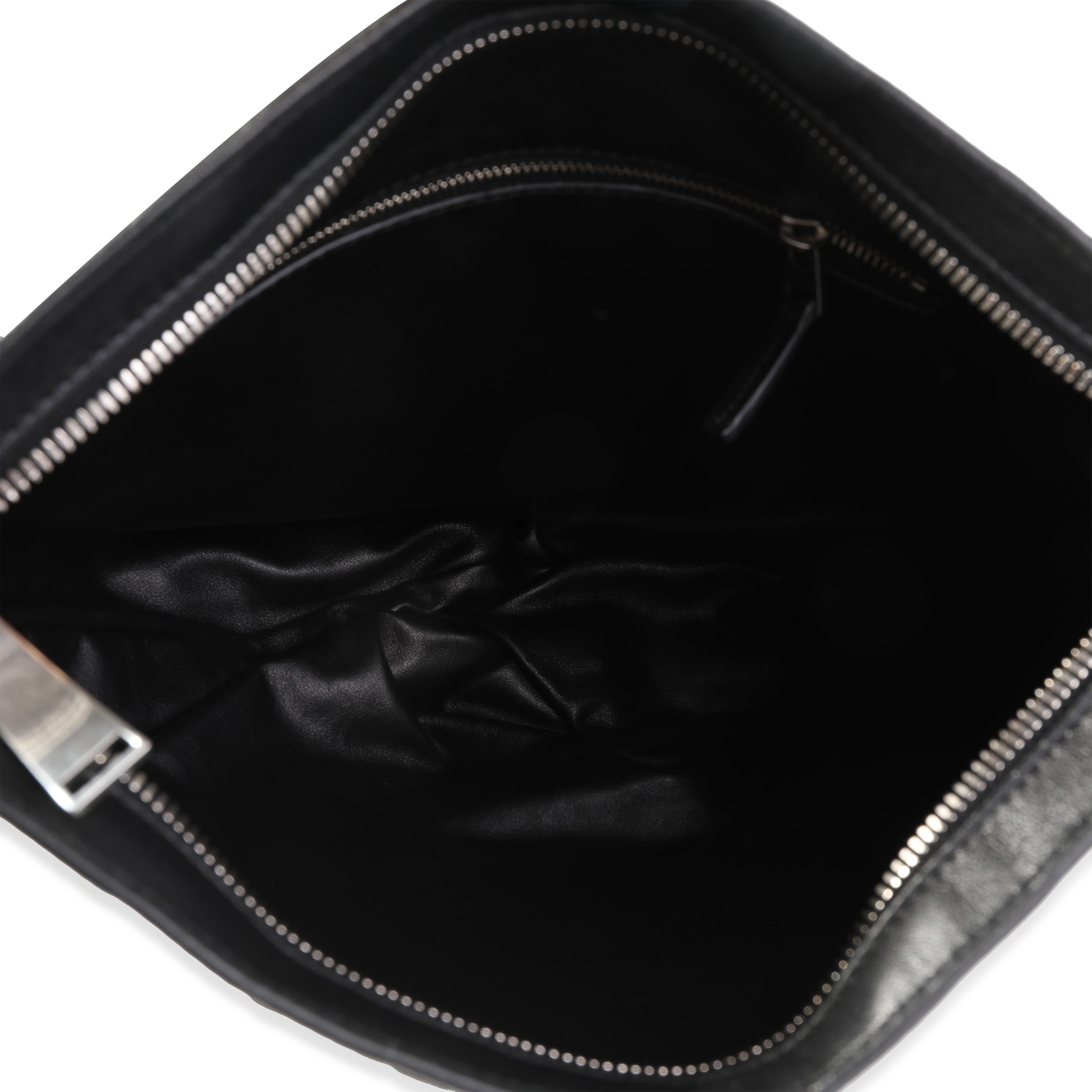 Bottega Veneta Black Soft Intrecciato Leather BV Twist Clutch