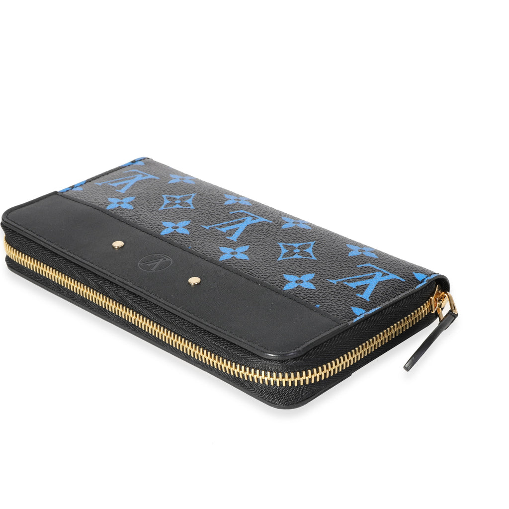 Louis Vuitton Blue & Black Monogram Canvas Zippy Wallet