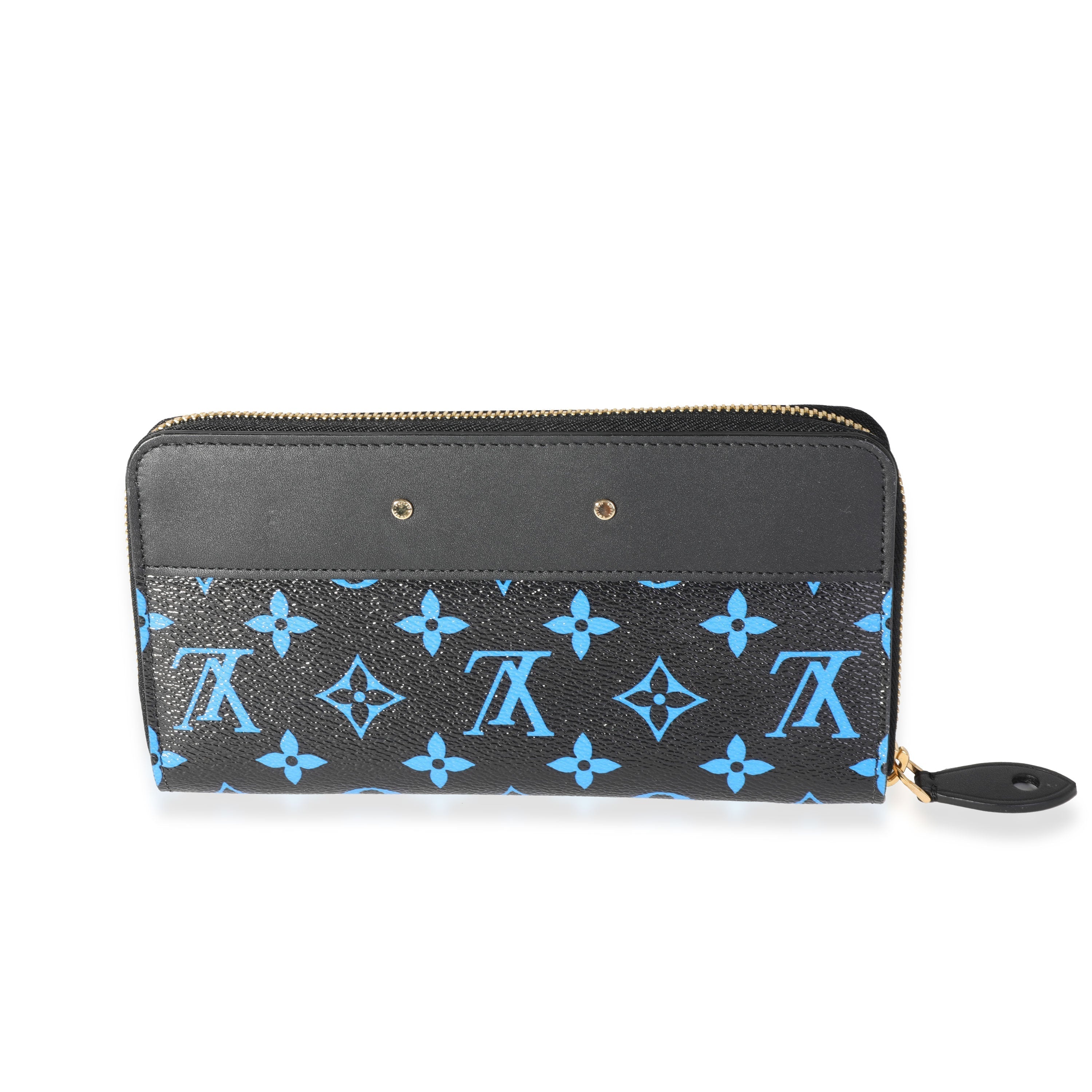 Louis Vuitton Blue & Black Monogram Canvas Zippy Wallet
