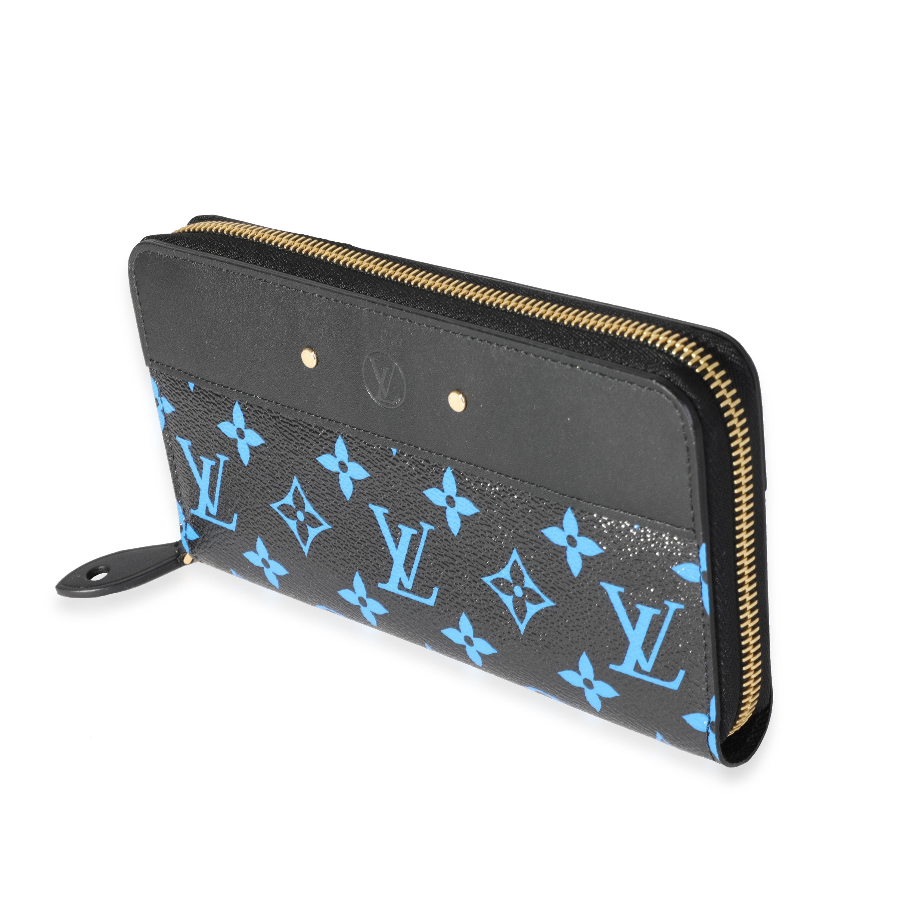 Louis Vuitton Blue & Black Monogram Canvas Zippy Wallet