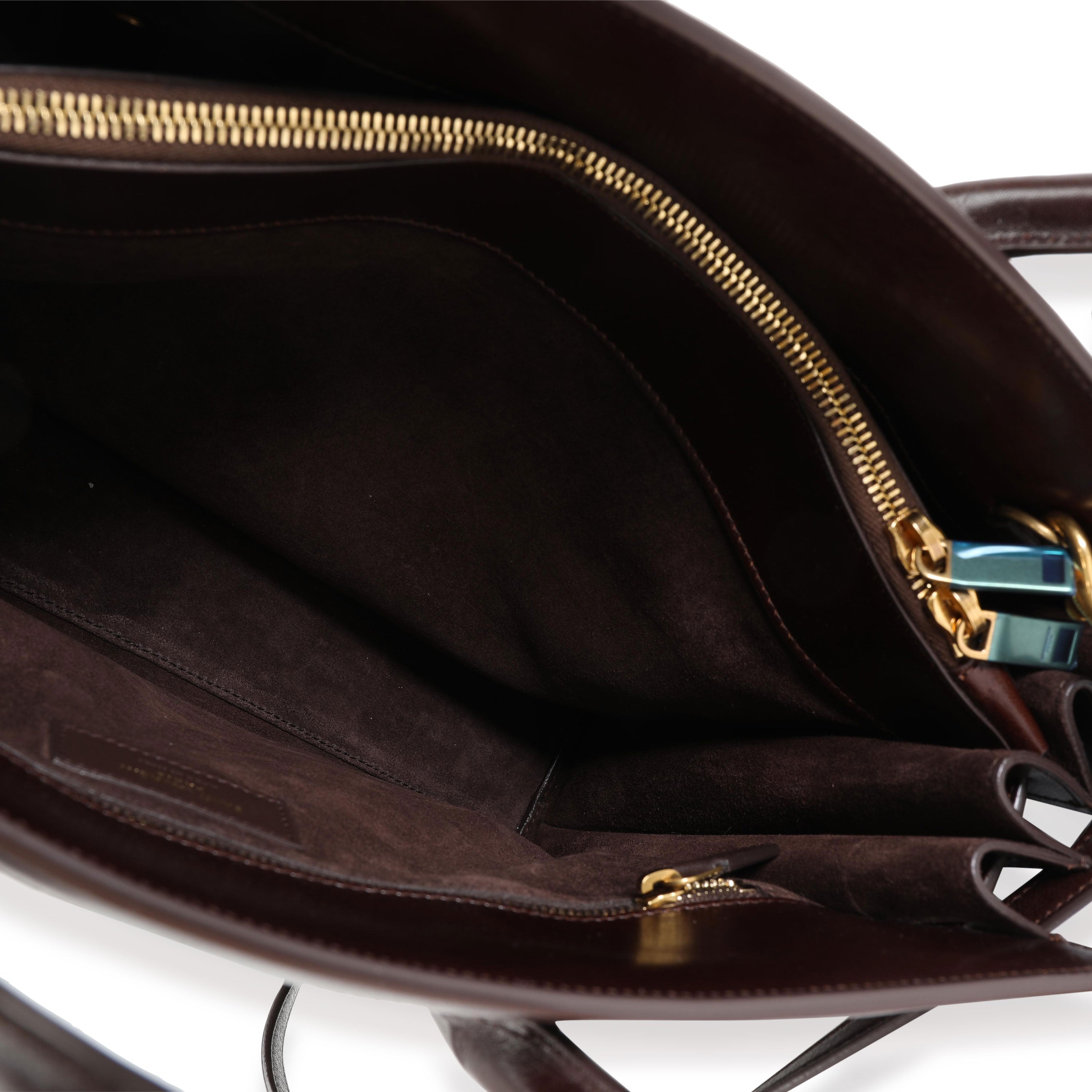SAINT LAURENT Brown Woven Leather Small Sac De Jour