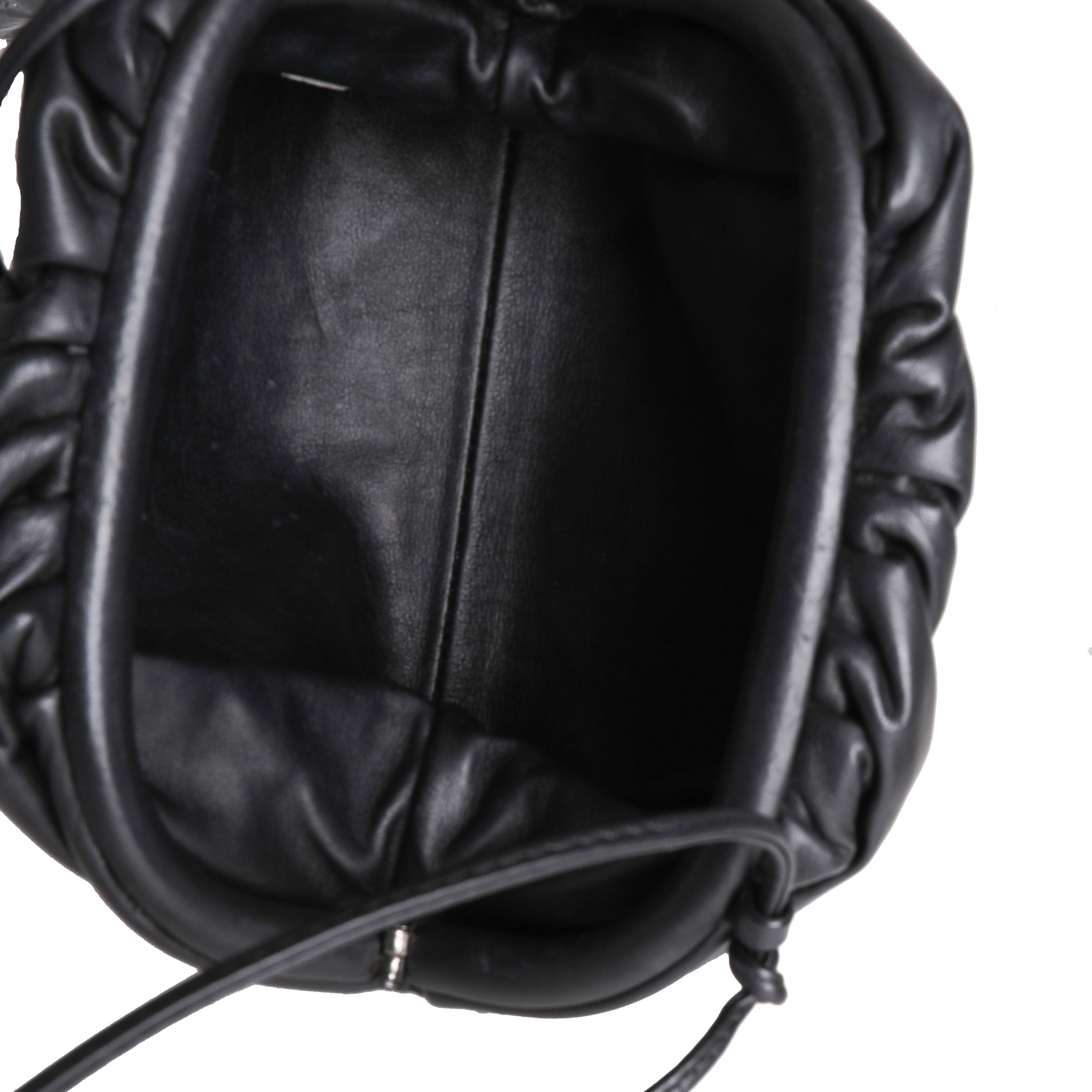 Bottega Veneta Black Calfskin Mini Pouch Bag