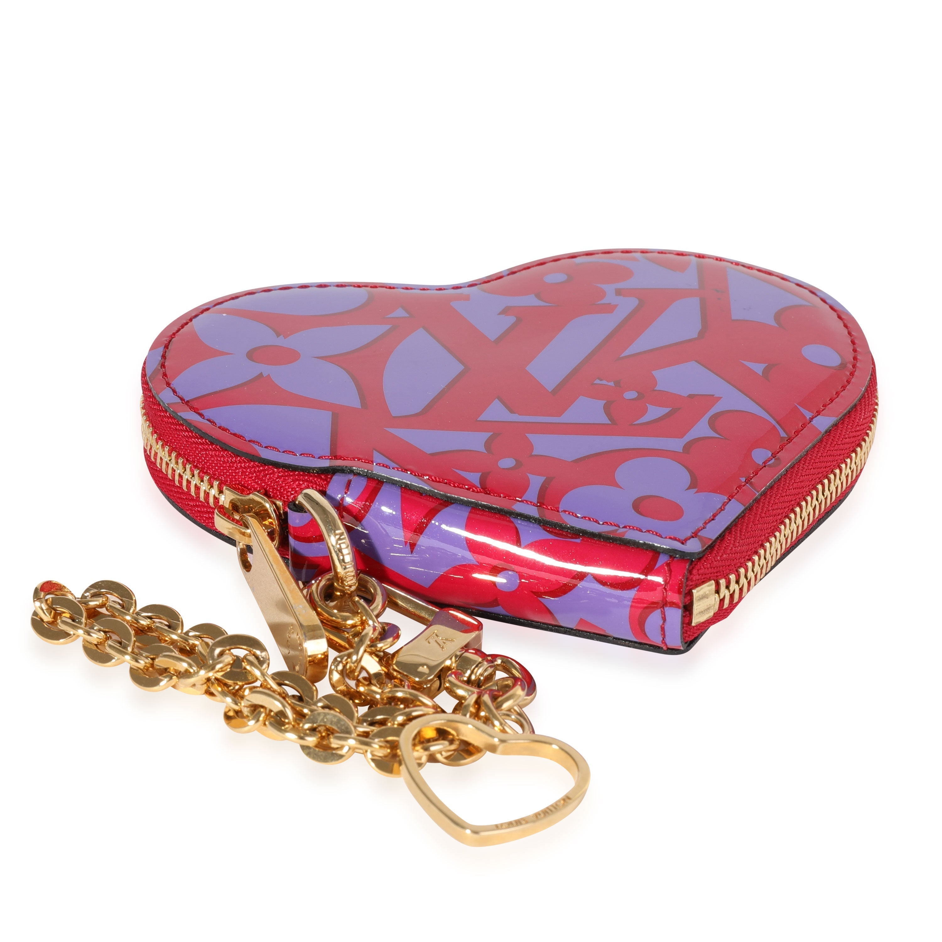 Louis Vuitton Rose Indian Sweet Monogram Vernis Heart Coin Purse