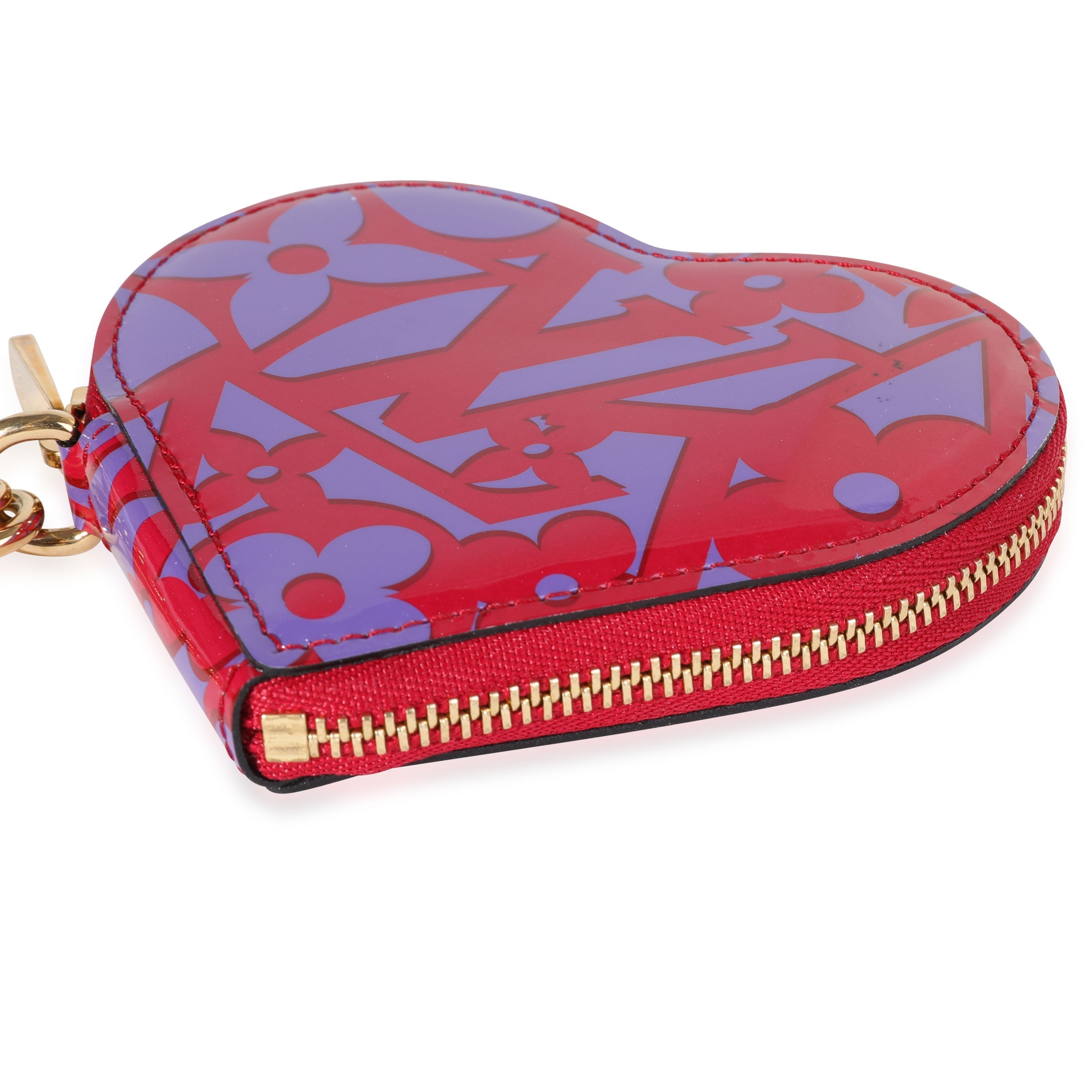 Louis Vuitton Rose Indian Sweet Monogram Vernis Heart Coin Purse