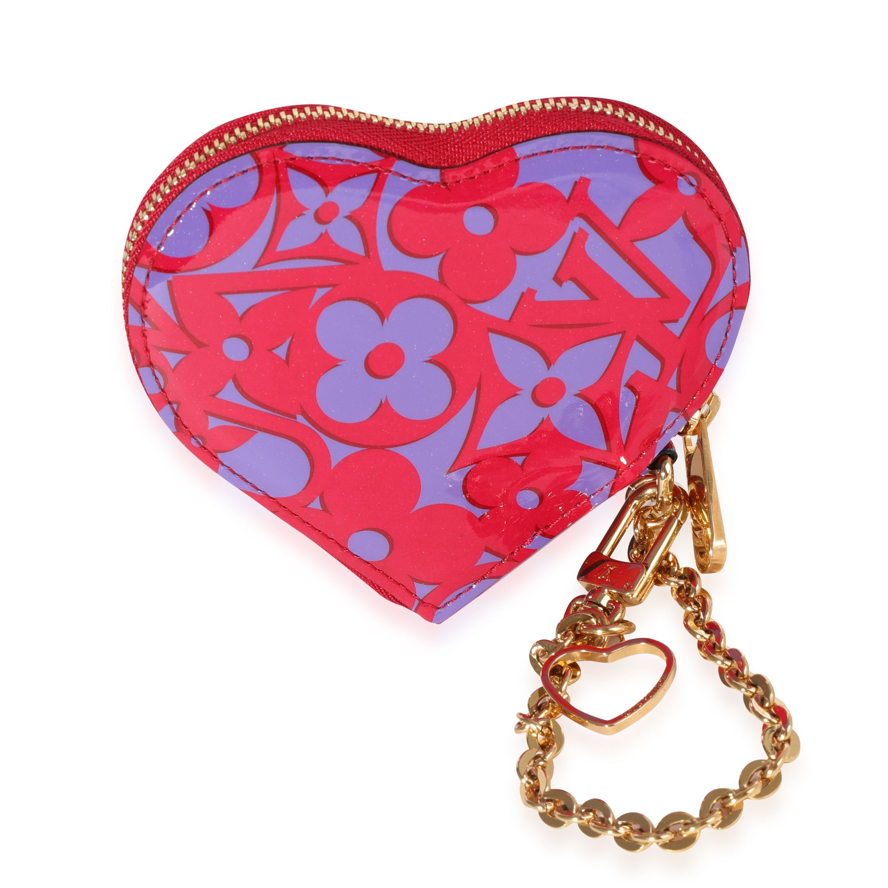 Louis Vuitton Rose Indian Sweet Monogram Vernis Heart Coin Purse