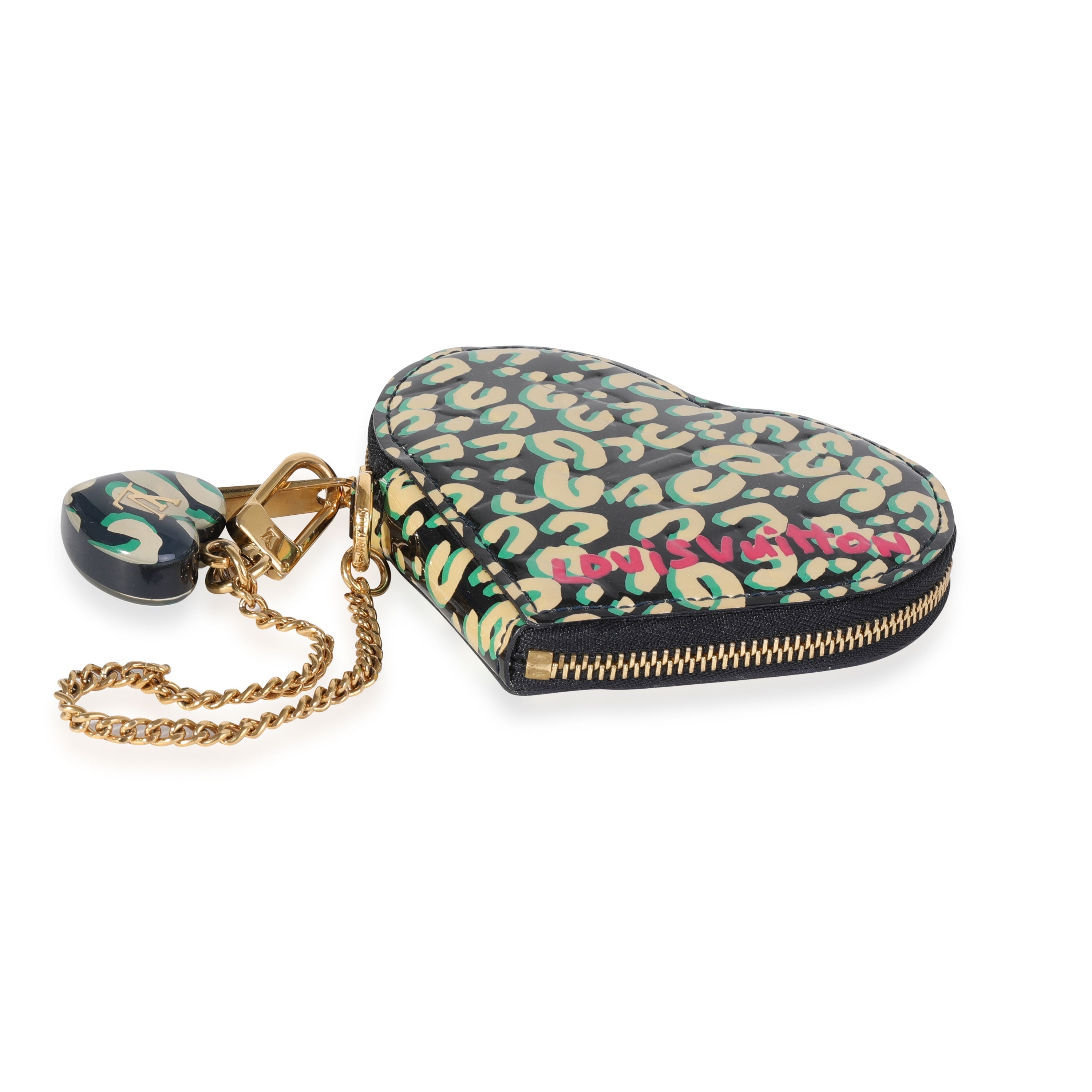 Louis Vuitton x Stephen Sprouse Bleu Infini Leopard Vernis Heart Coin Purse