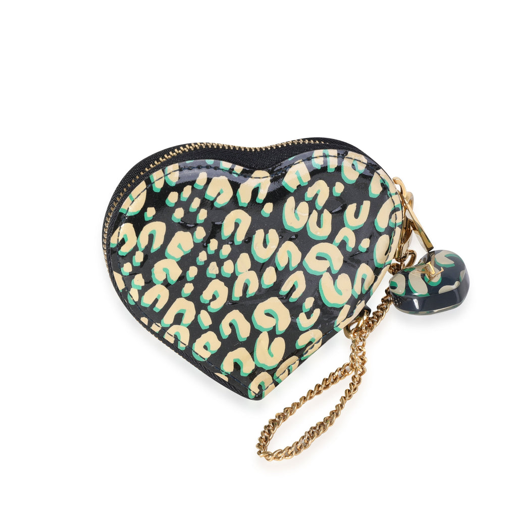Louis Vuitton x Stephen Sprouse Bleu Infini Leopard Vernis Heart Coin Purse