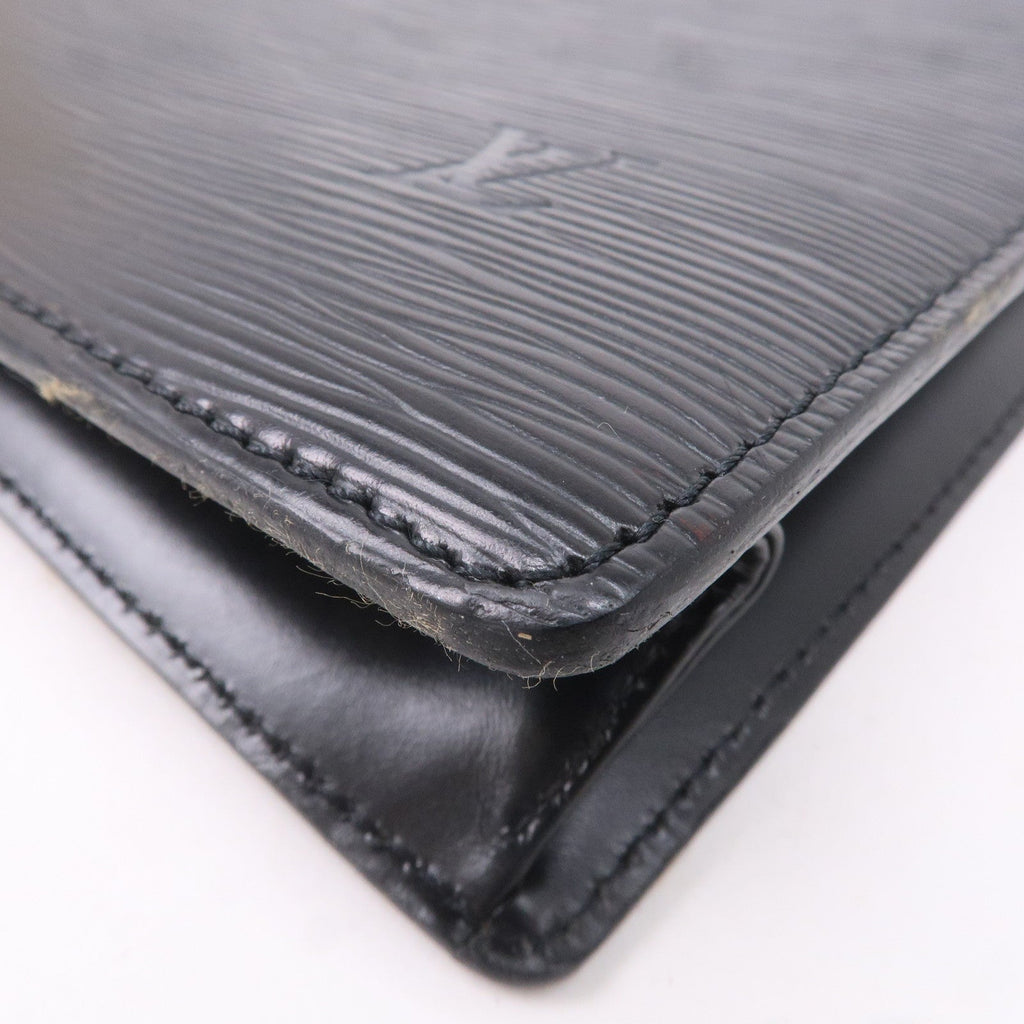 Louis Vuitton Epi Sac Plat Hand Bag Noir Black M59082