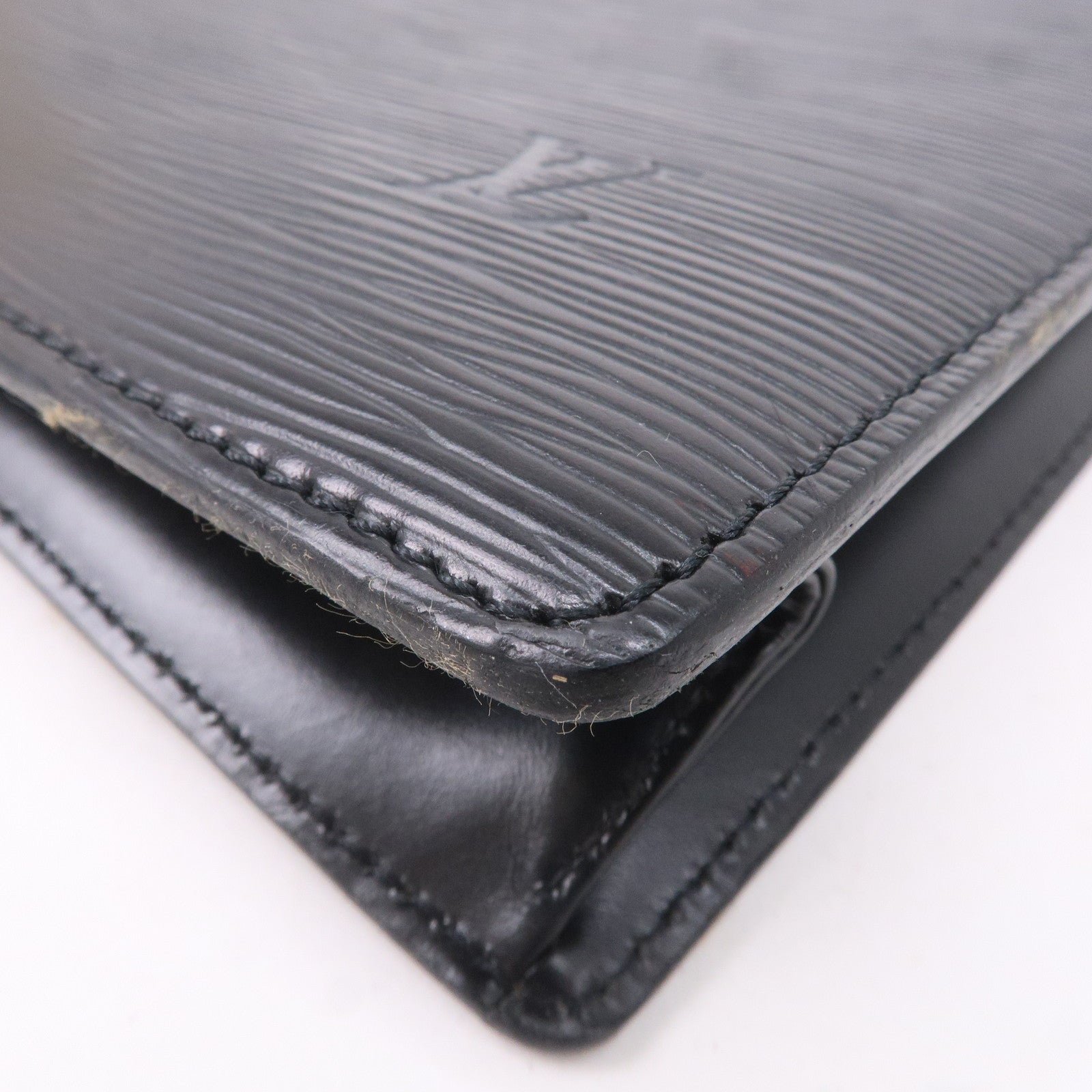 Louis Vuitton Epi Sac Plat Hand Bag Noir Black M59082