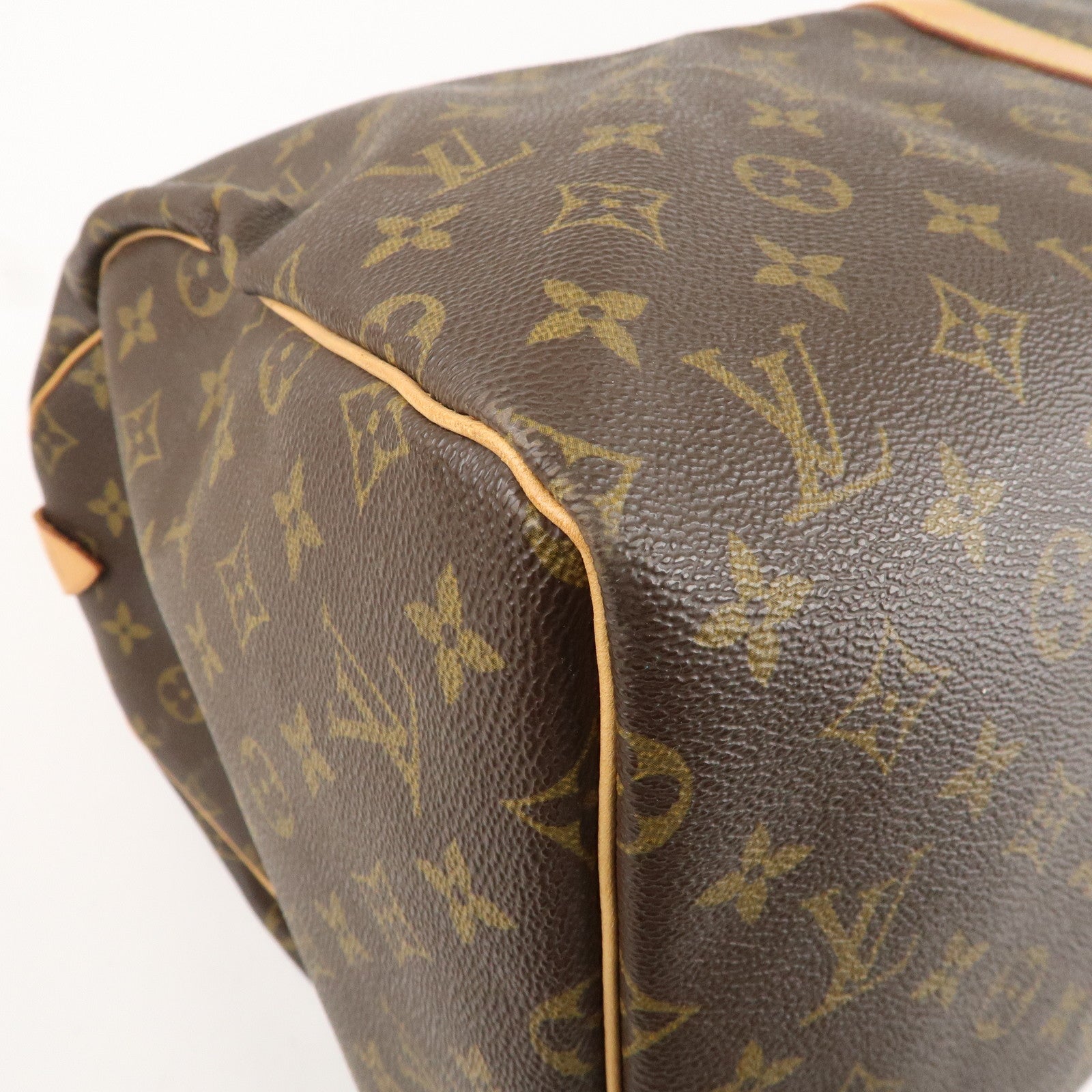 AuthenticLouis Vuitton Monogram Keep All 55 Boston Bag Brown M41424