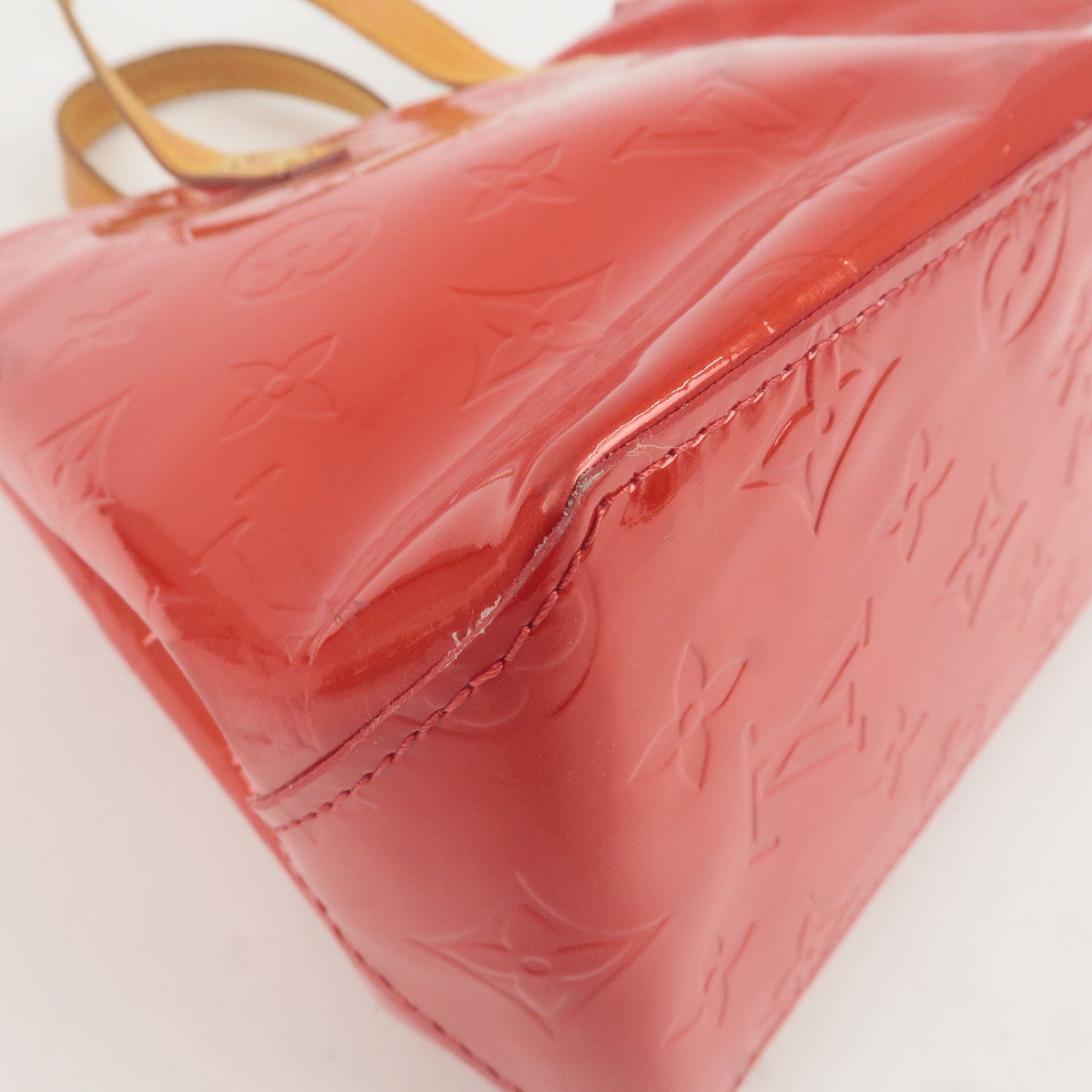 Louis Vuitton Monogram Vernis Lead PM Hand Bag Rouge M91088