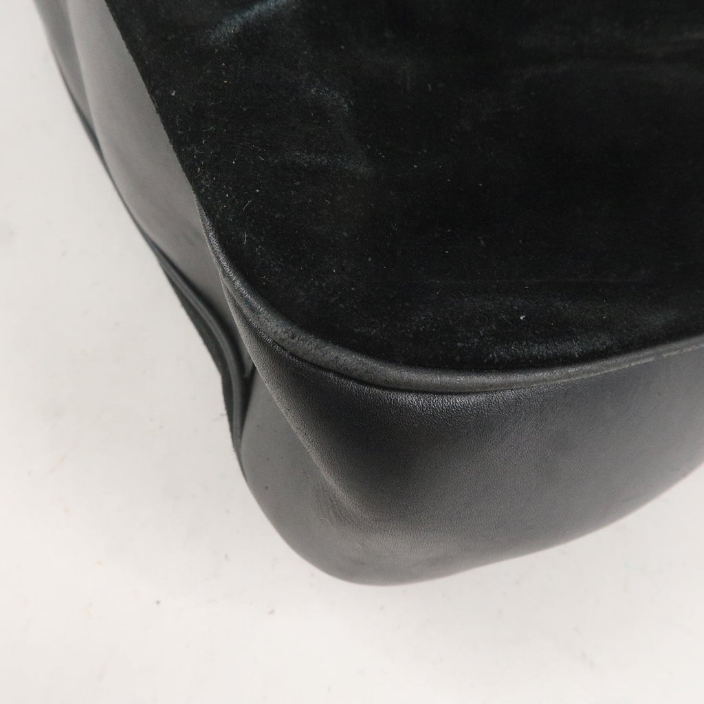 GUCCI Bamboo Suede Leather 2WAY Bag Black 001.1014.1577
