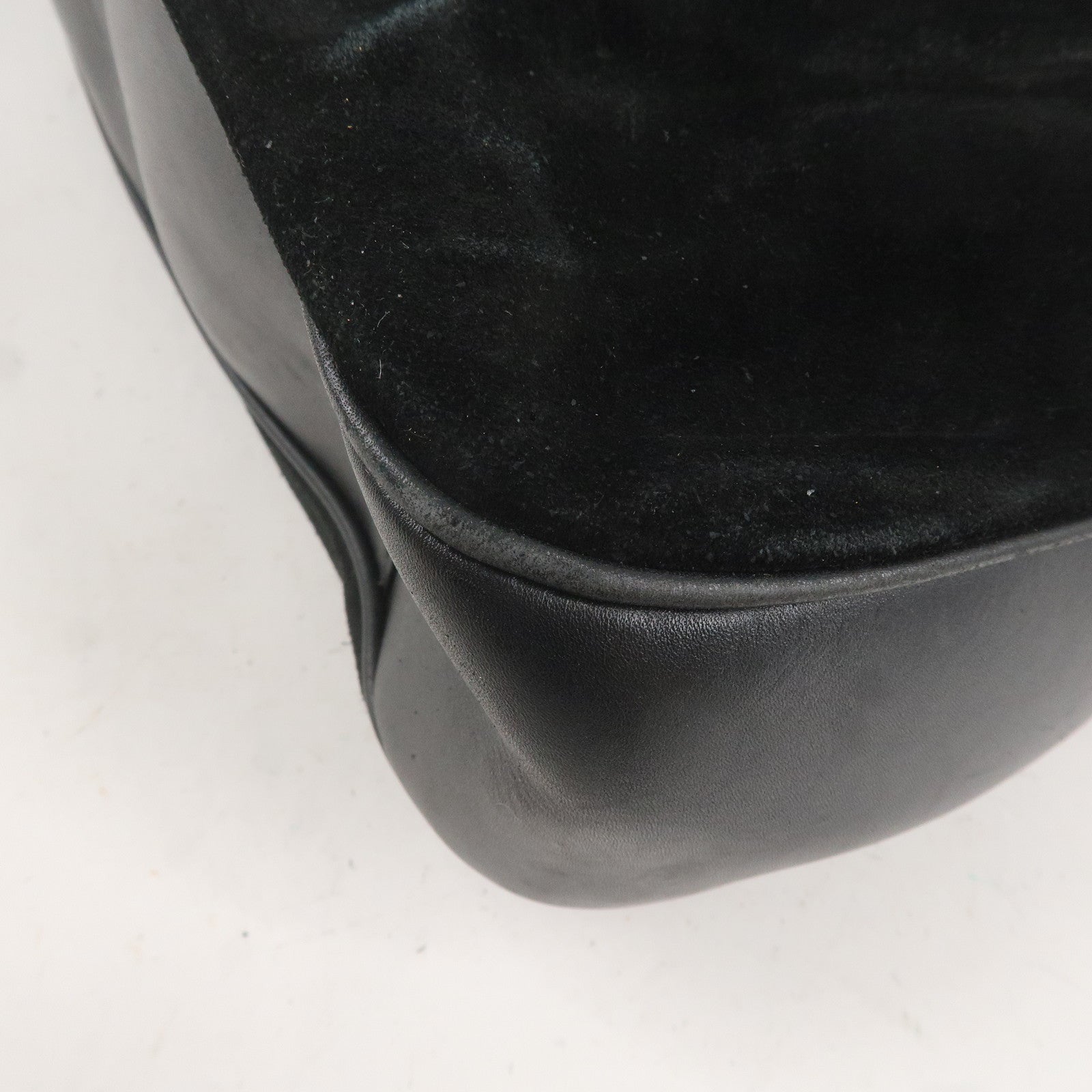 GUCCI Bamboo Suede Leather 2WAY Bag Black 001.1014.1577