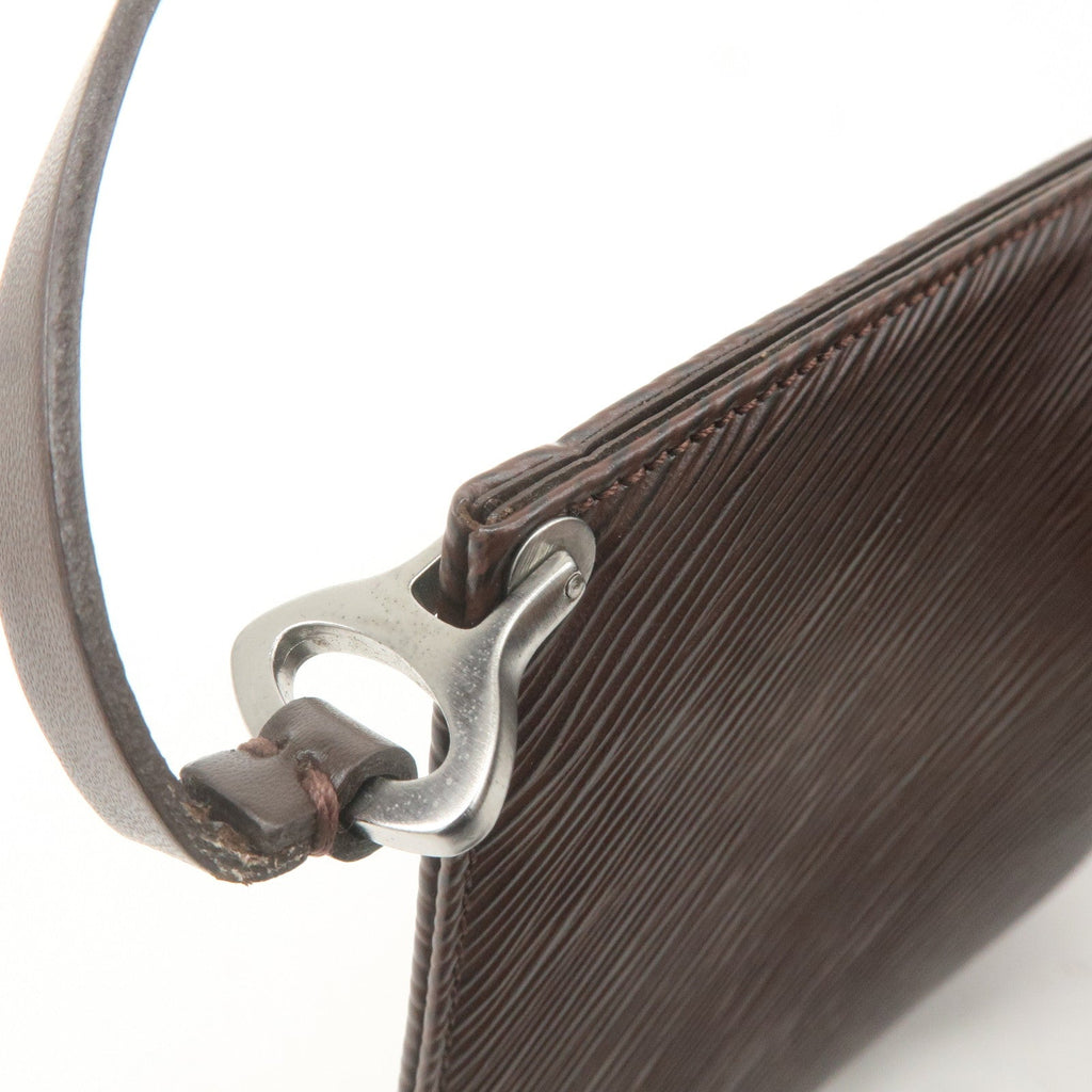 Louis Vuitton Epi Pochette Demi-Lune Hand Bag Mocha M5262D