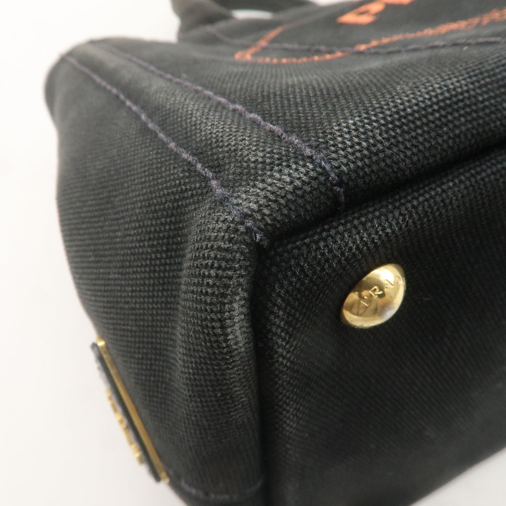 PRADA Canapa Mini Canvas 2Way Bag Black 1BG439
