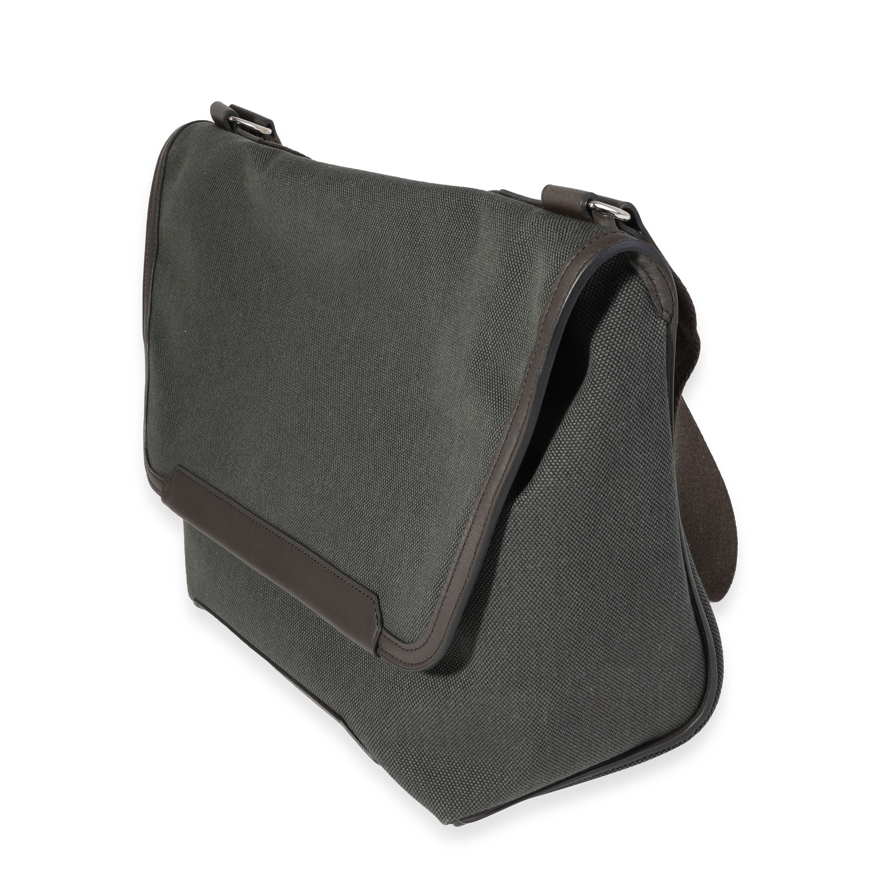 Hermès Vert Fonce Officier & Ébène Sombrero Leather Aller-Retour Messenger Bag