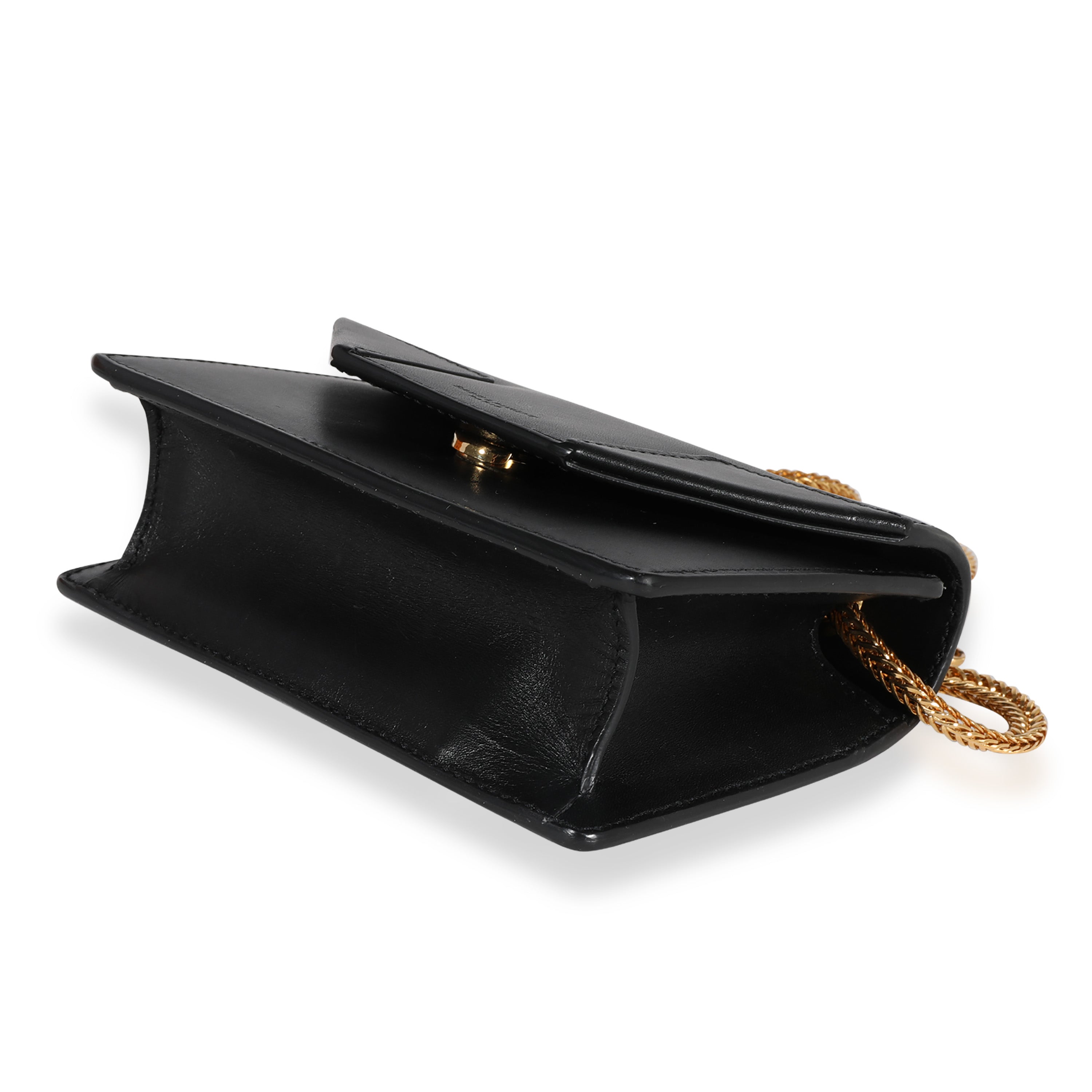 SAINT LAURENT Black Smooth Leather Mini Betty