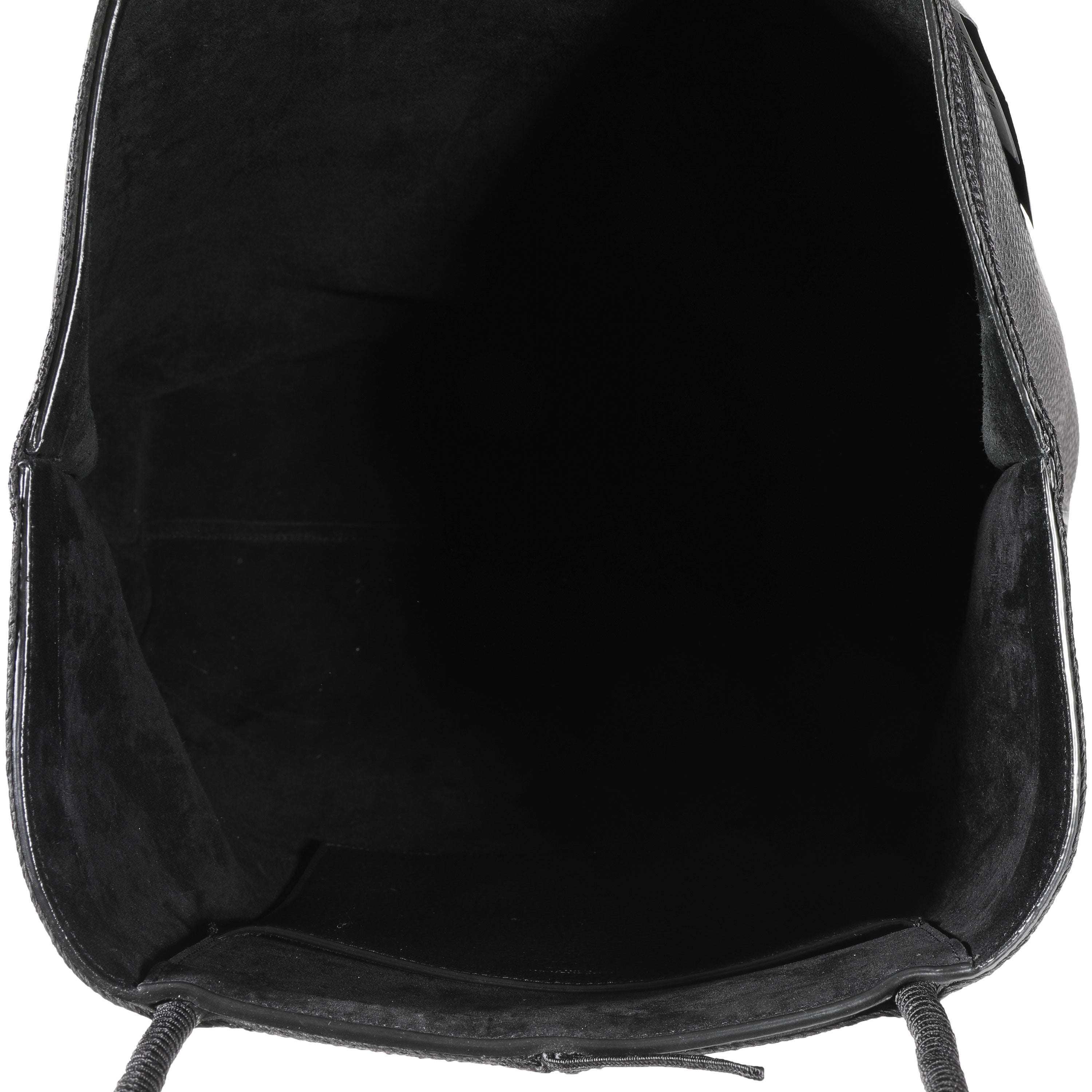 SAINT LAURENT Black Grained Leather Passamaneria Patti Tote