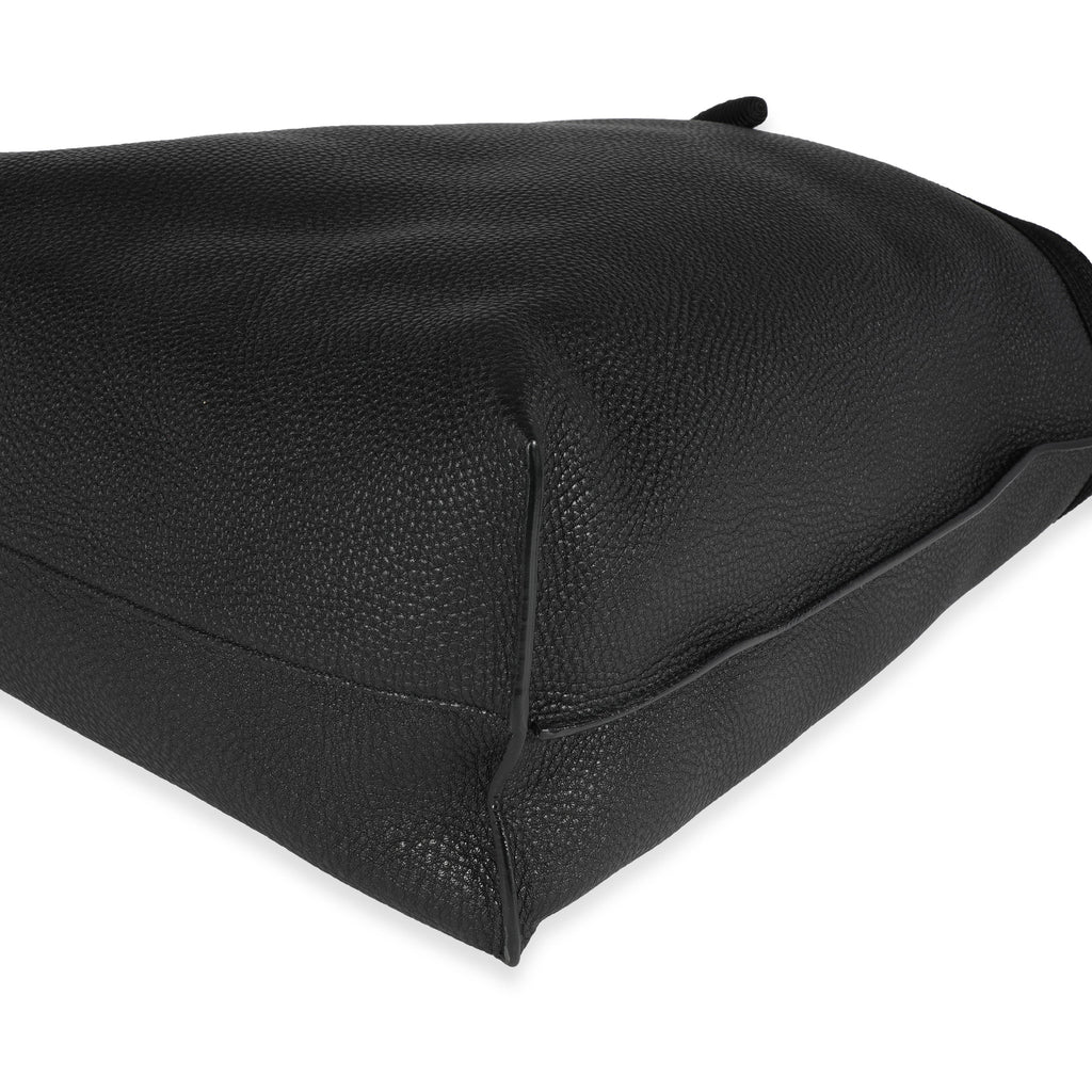 SAINT LAURENT Black Grained Leather Passamaneria Patti Tote