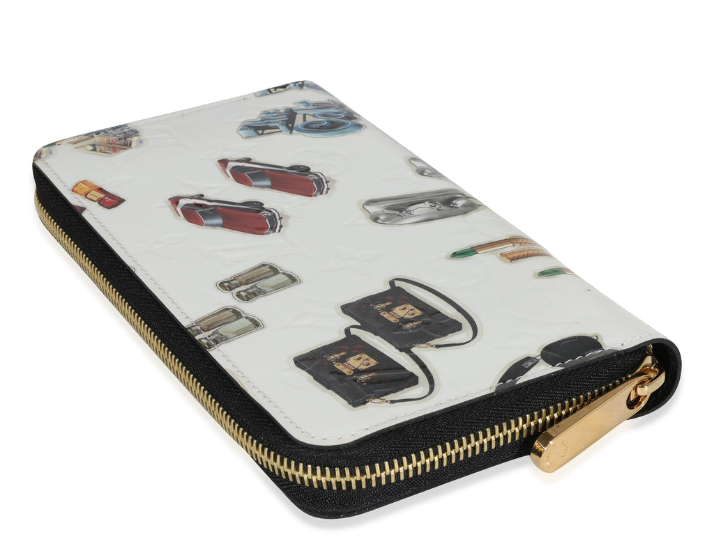 Louis Vuitton White Monogram Vernis Stickers Animation Wallet