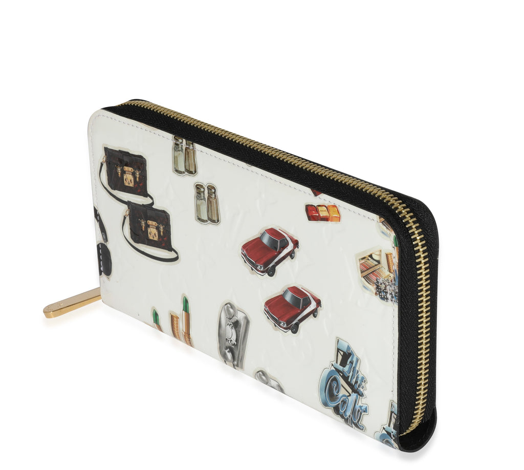 Louis Vuitton White Monogram Vernis Stickers Animation Wallet